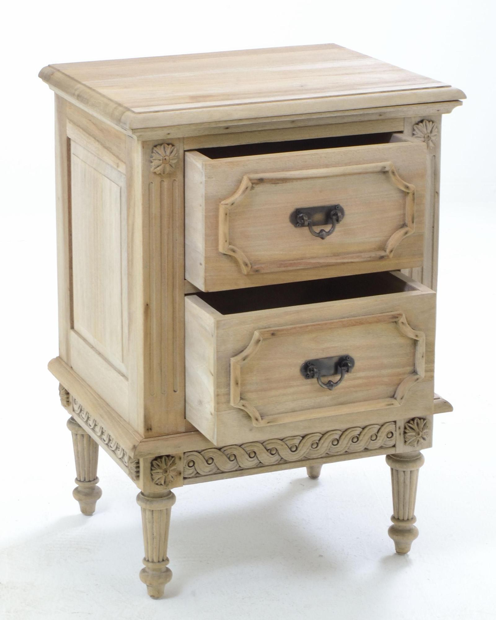 Product photograph of Vintage Mahogany French Style 2 Drawer Bedside Cabinet from Choice Furniture Superstore.