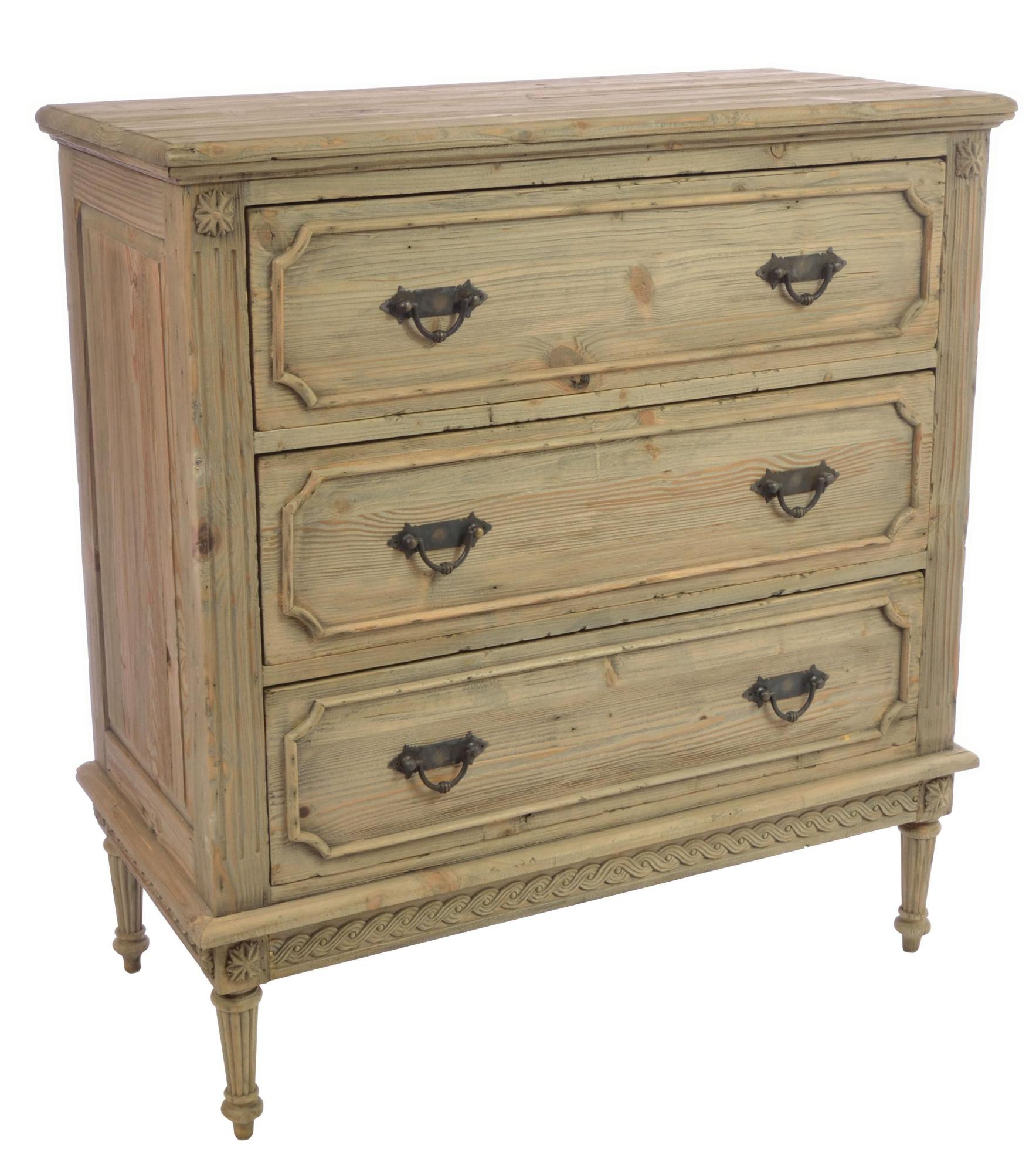 Product photograph of Vintage Mahogany French Style 3 Drawer Chest from Choice Furniture Superstore.