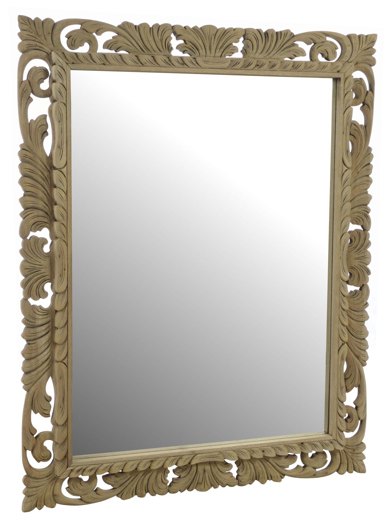 Product photograph of Vintage Mahogany Ornate Thin Mirror - 100cm X 80cm from Choice Furniture Superstore.