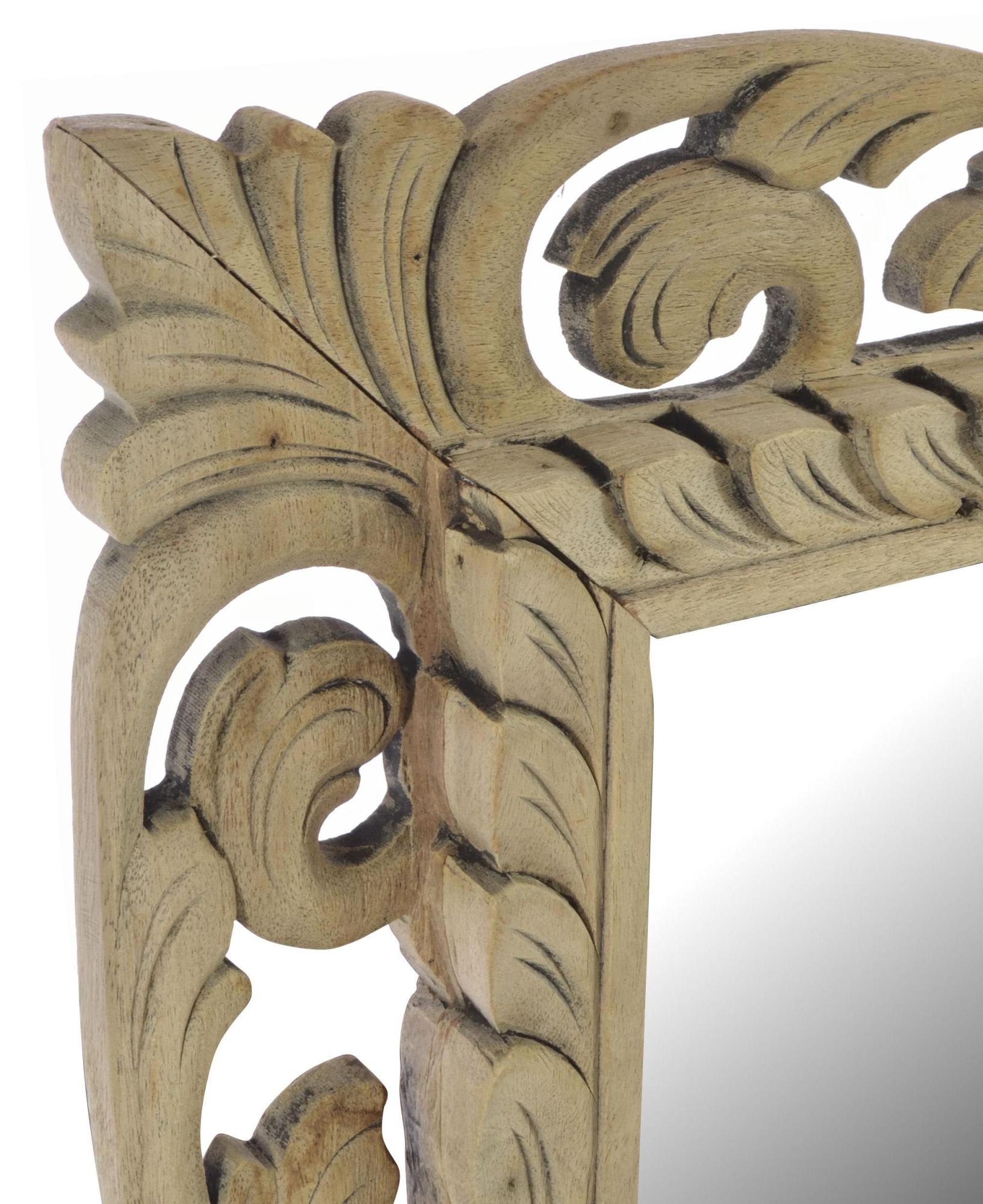 Product photograph of Vintage Mahogany Ornate Thin Mirror - 100cm X 80cm from Choice Furniture Superstore.