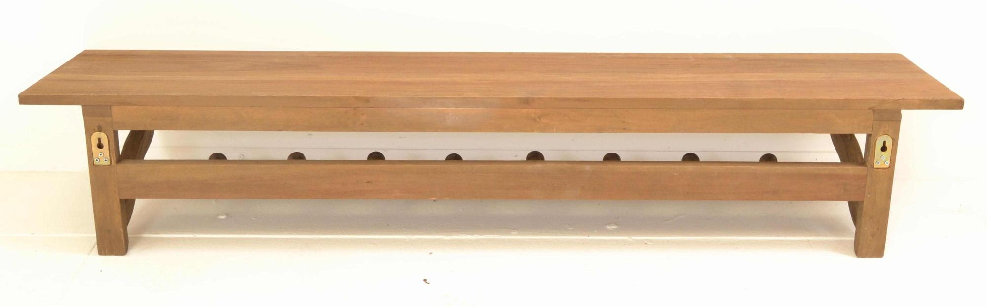 Product photograph of Vintage Dark Mahogany Wall Coat Rack With Shelf from Choice Furniture Superstore.