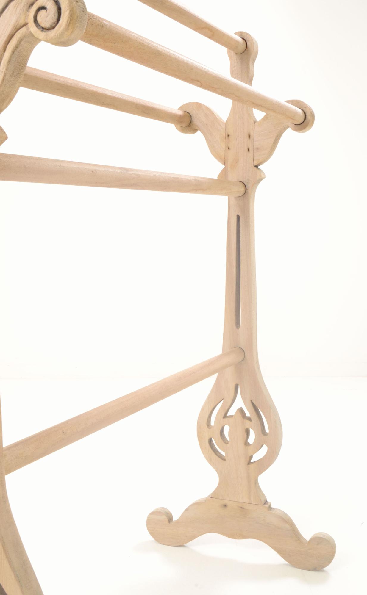 Product photograph of Vintage Mahogany French Style Carved Towel Rail from Choice Furniture Superstore.