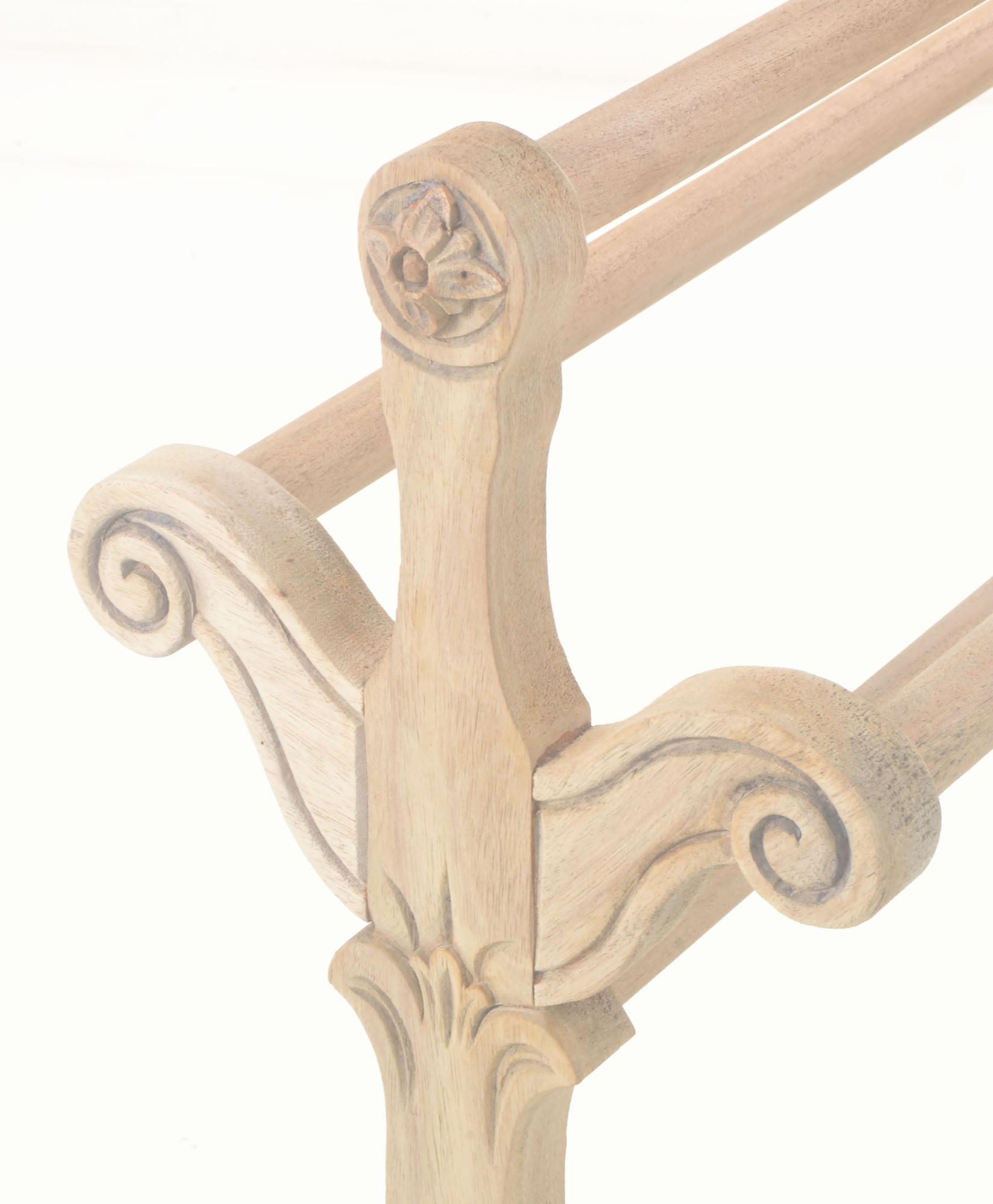 Product photograph of Vintage Mahogany French Style Carved Towel Rail from Choice Furniture Superstore.