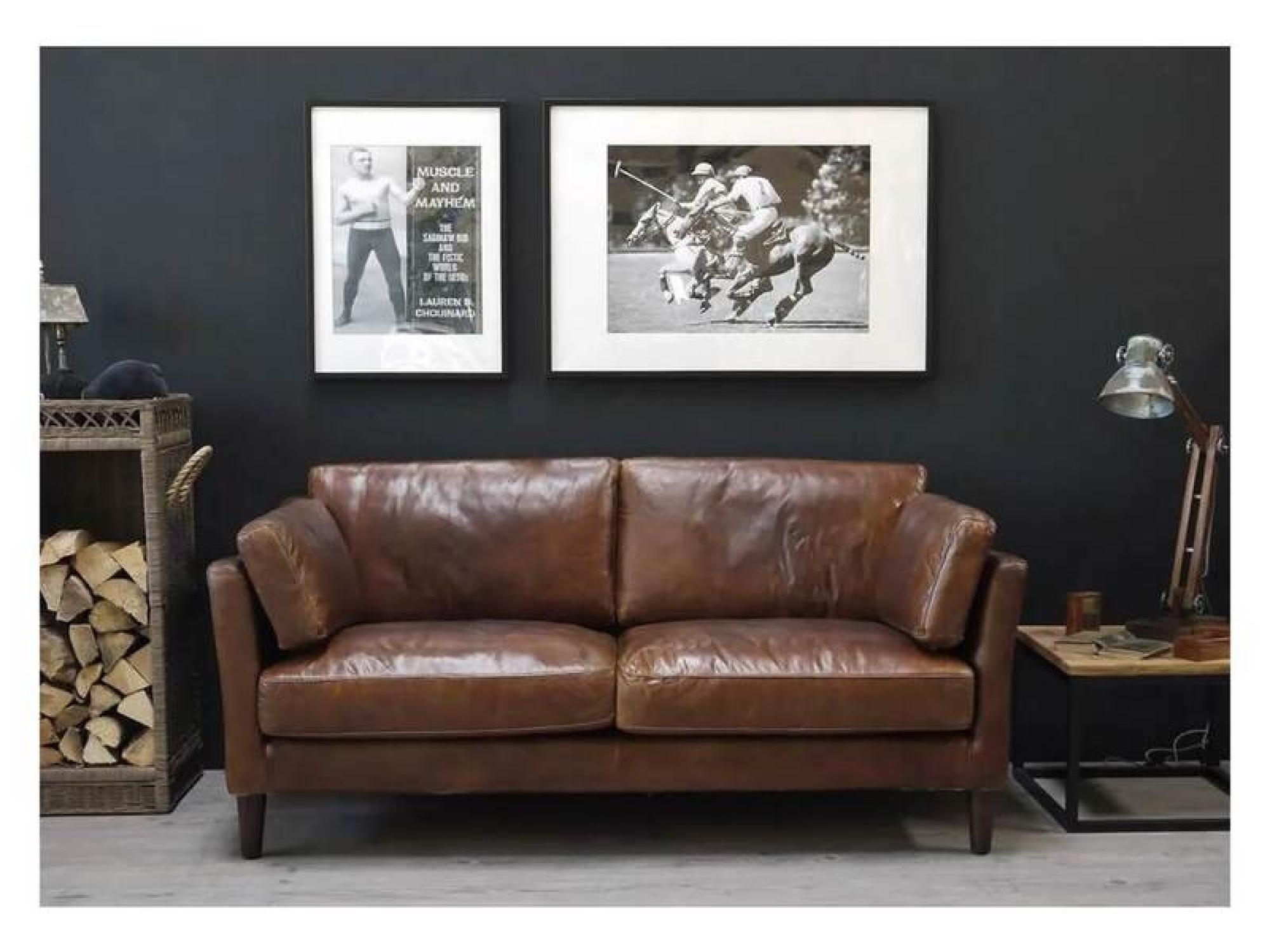 Product photograph of Ancient Mariner Vintage Brown Leather Adina 2 Seater Sofa from Choice Furniture Superstore.