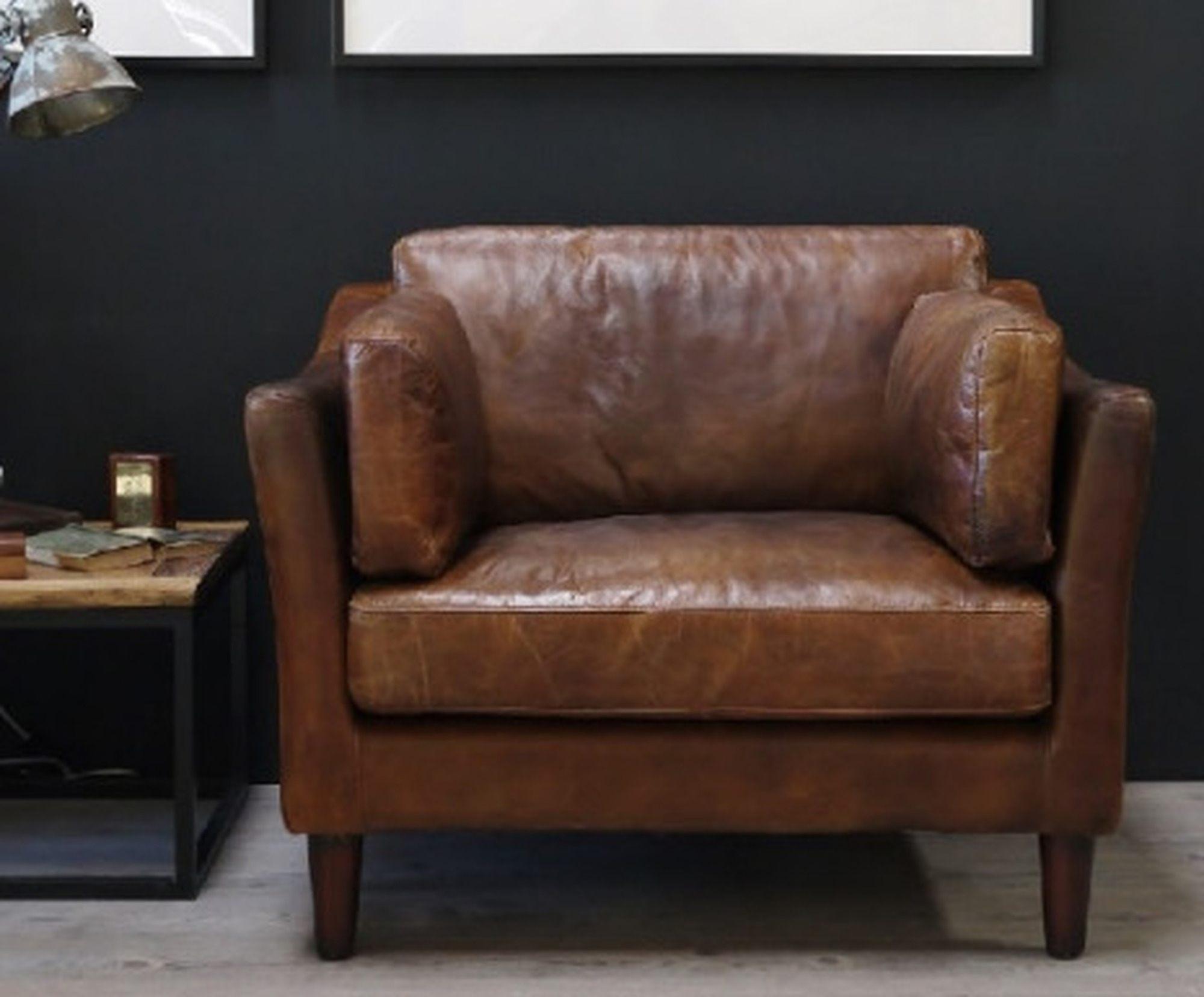 Product photograph of Ancient Mariner Vintage Brown Leather Adina Armchair from Choice Furniture Superstore.