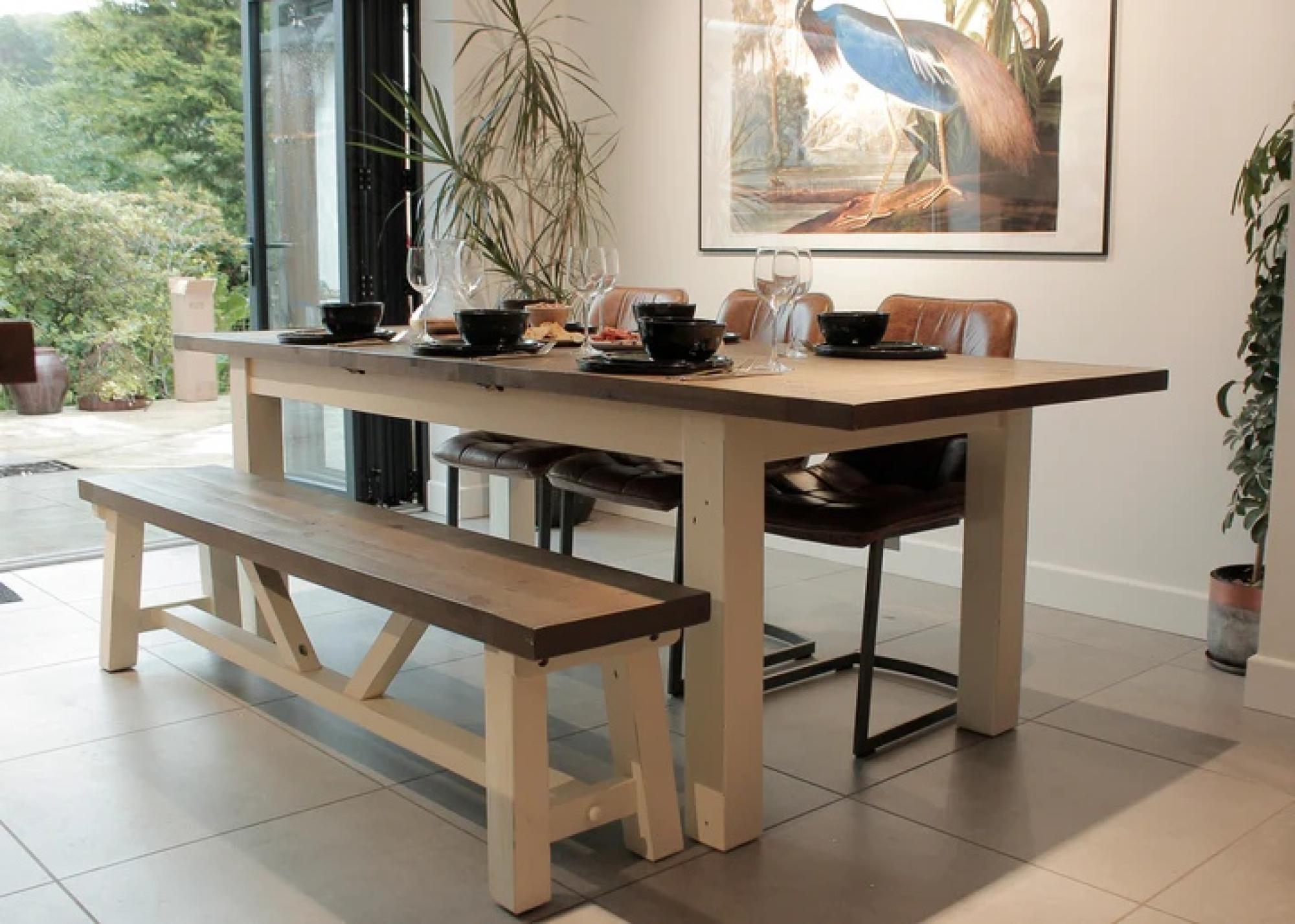 Product photograph of Purbeck Reclaimed Timber Wood 140cm-190cm Extending Dining Table from Choice Furniture Superstore.