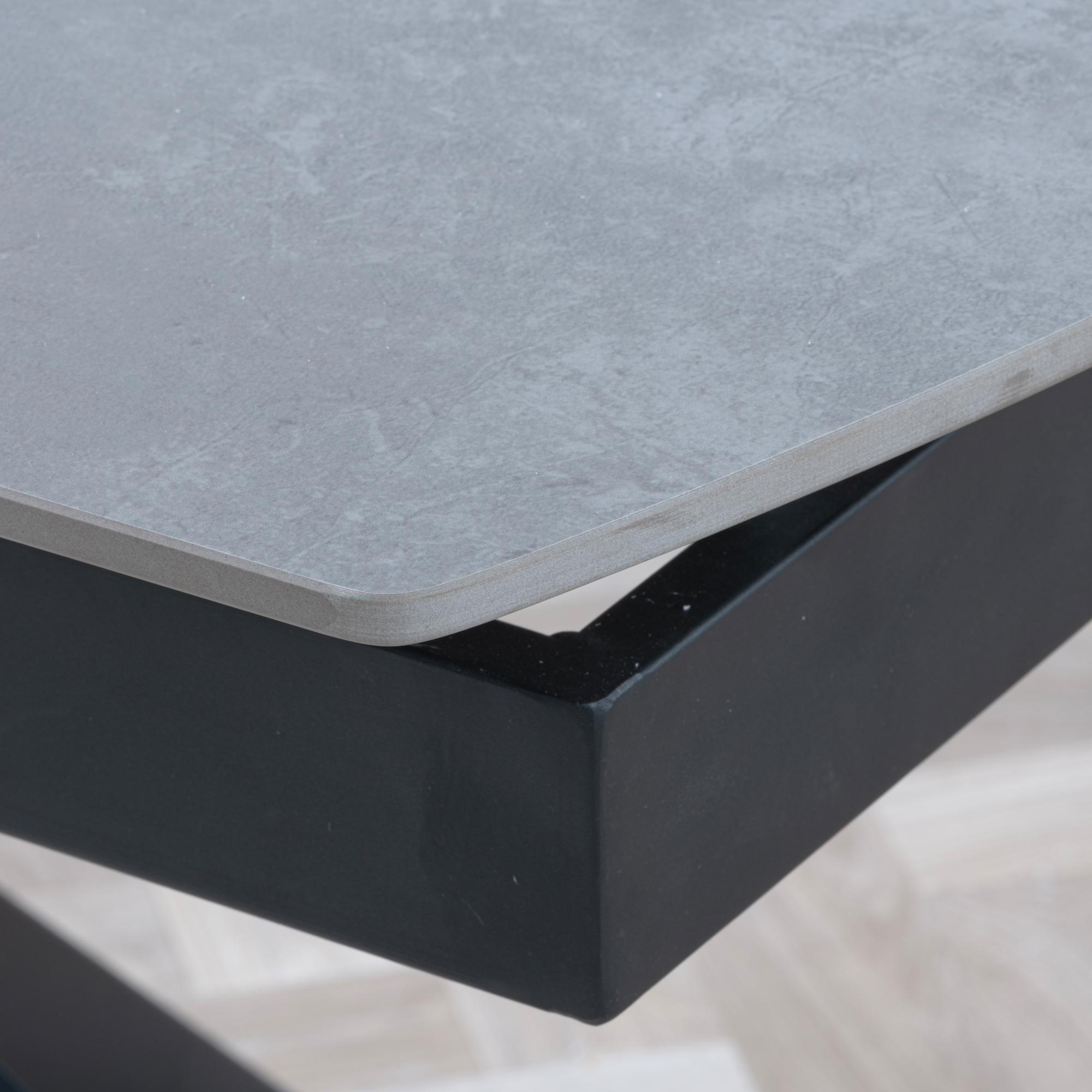 Product photograph of Bari Grey Ceramic Extending Dining Table With Black Star Base - 140cm-180cm from Choice Furniture Superstore.