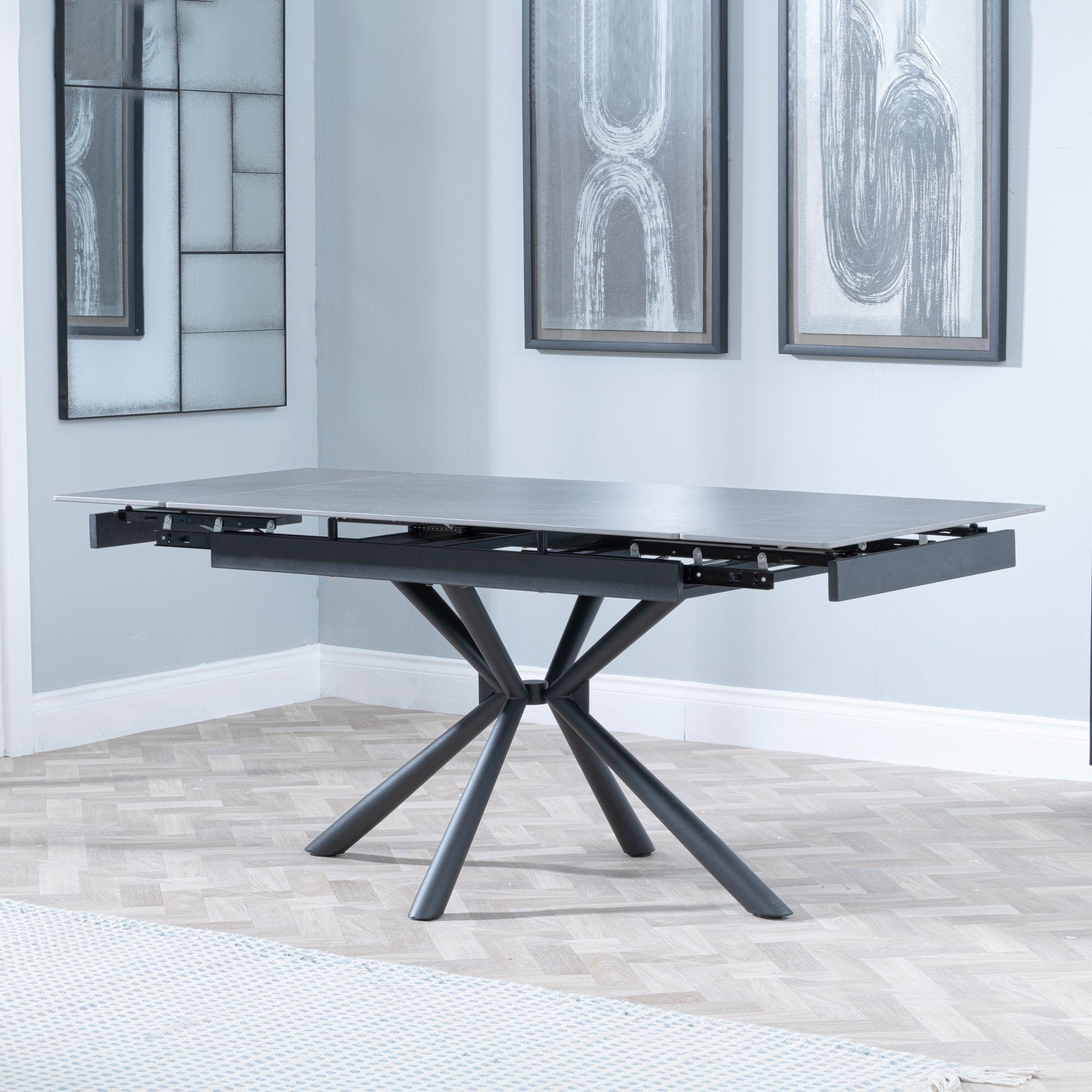 Product photograph of Ripon Black Ceramic Extending Dining Table - 120cm-180cm from Choice Furniture Superstore.