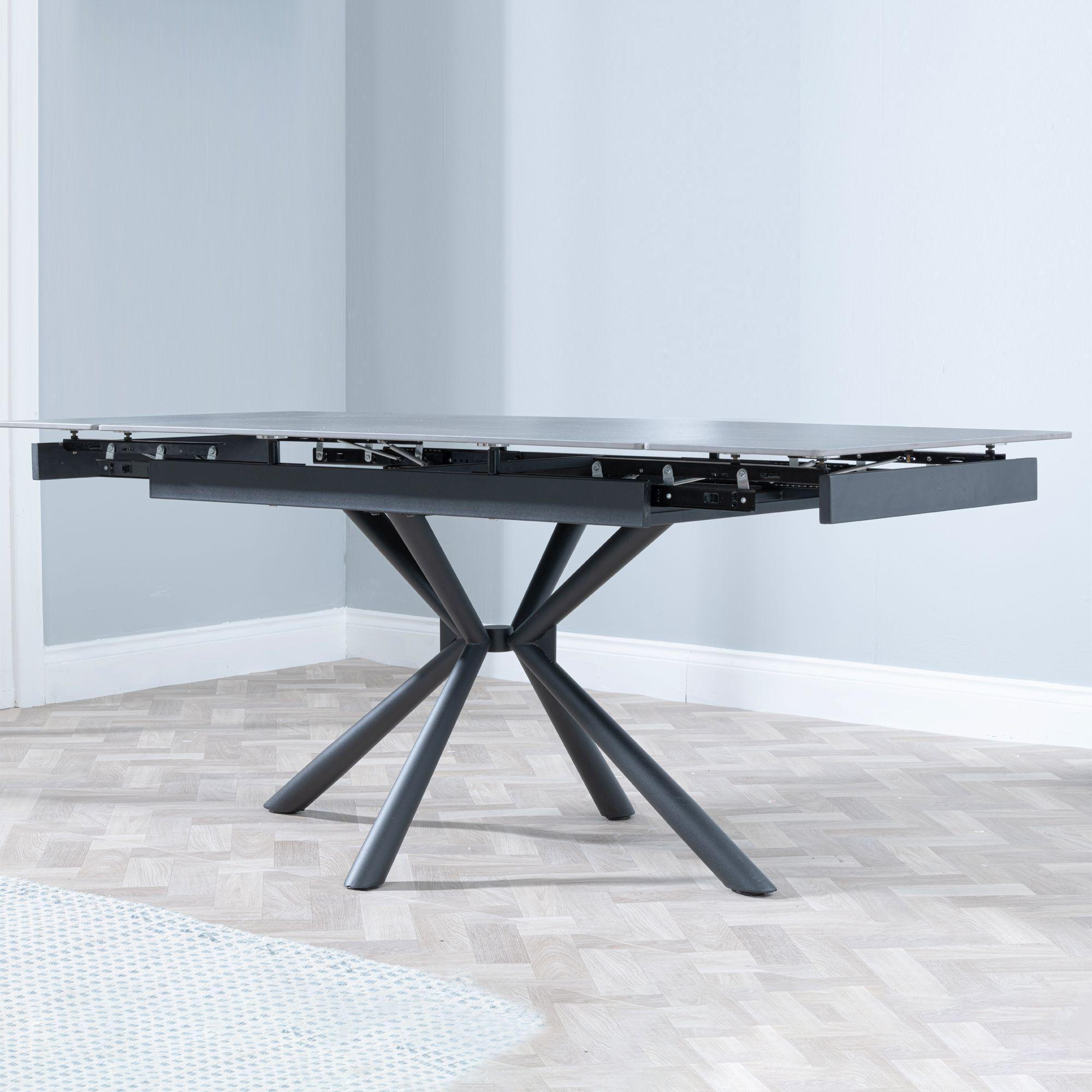 Product photograph of Ripon Black Ceramic Extending Dining Table - 120cm-180cm from Choice Furniture Superstore.