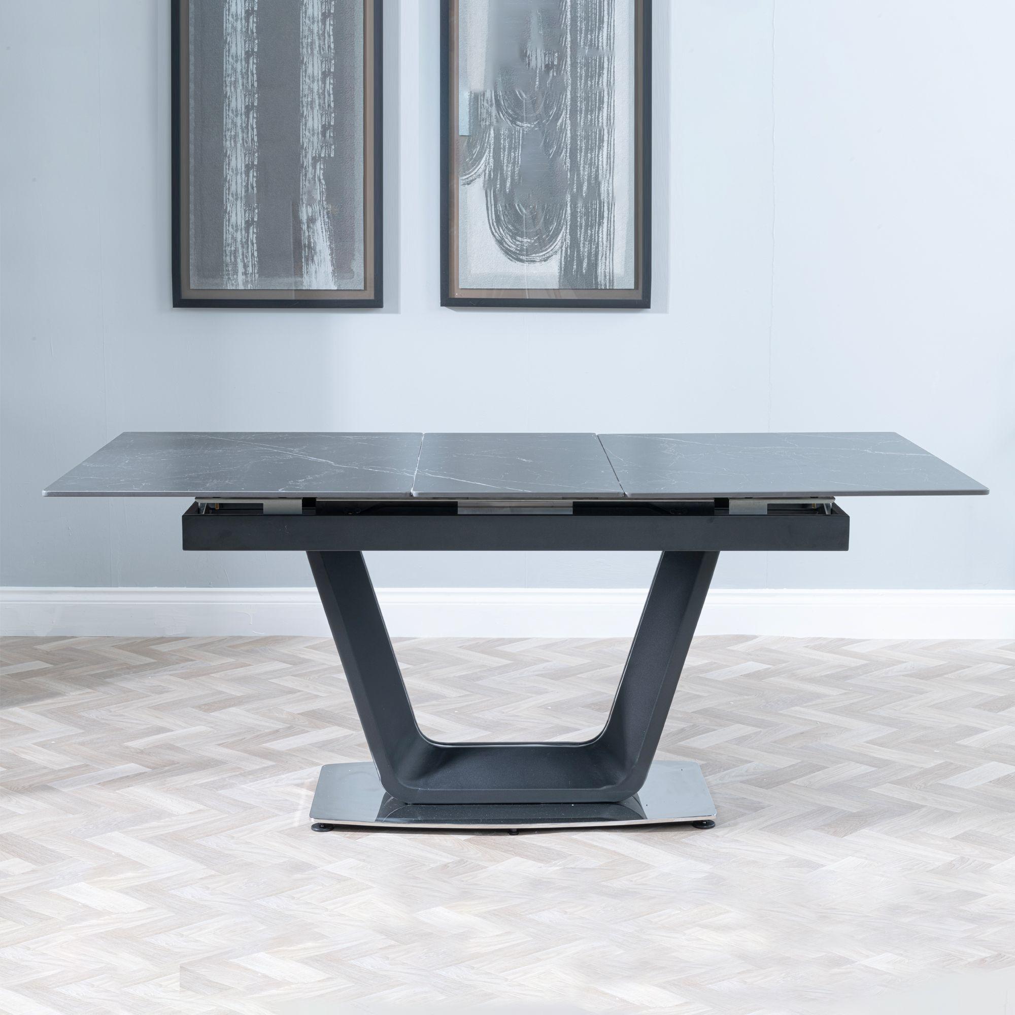 Product photograph of Alpha Black Ceramic Extending Dining Table - 140cm-180cm from Choice Furniture Superstore.