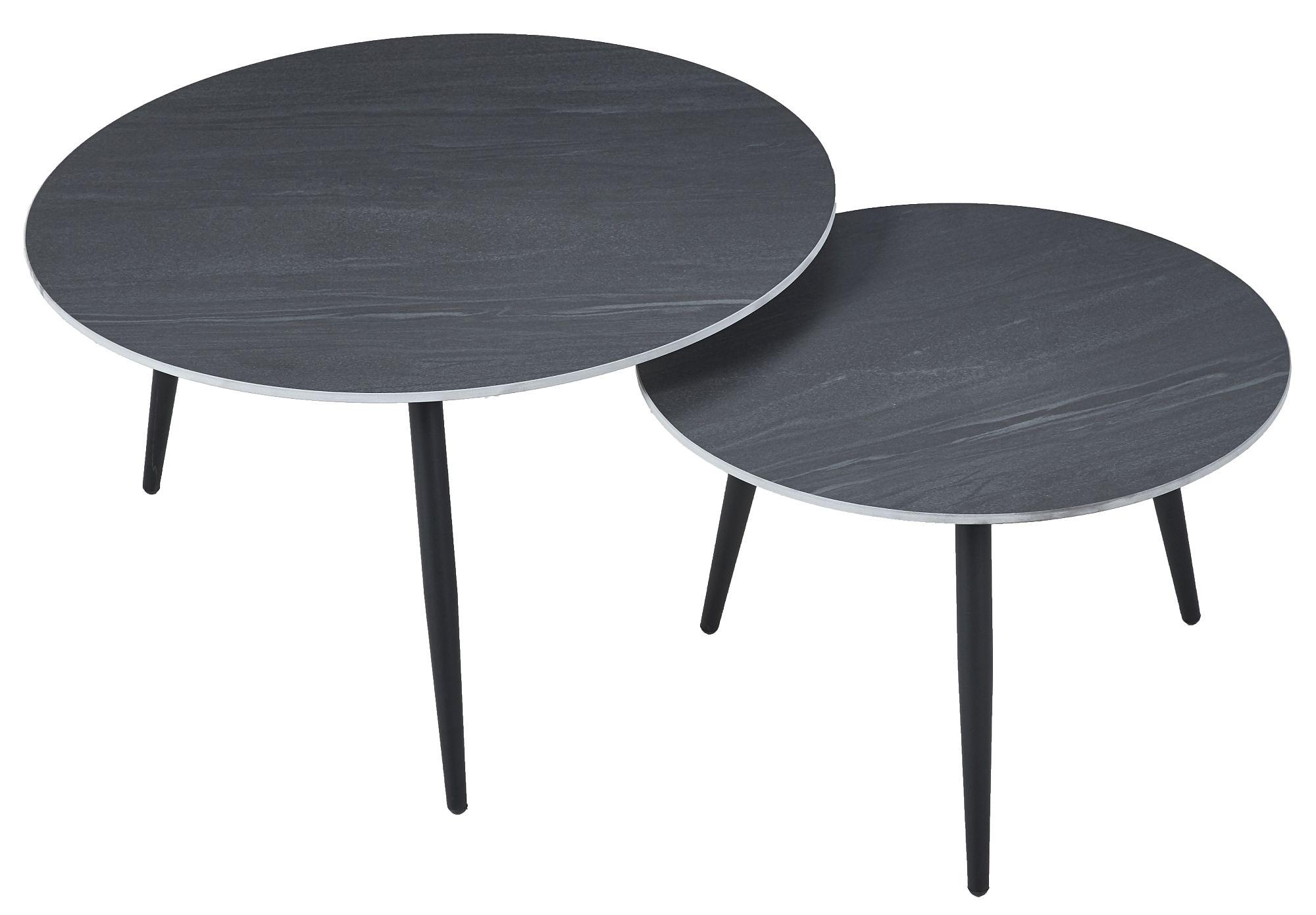 Product photograph of Glade Black Round Ceramic Coffee Table Set Of 2 from Choice Furniture Superstore.