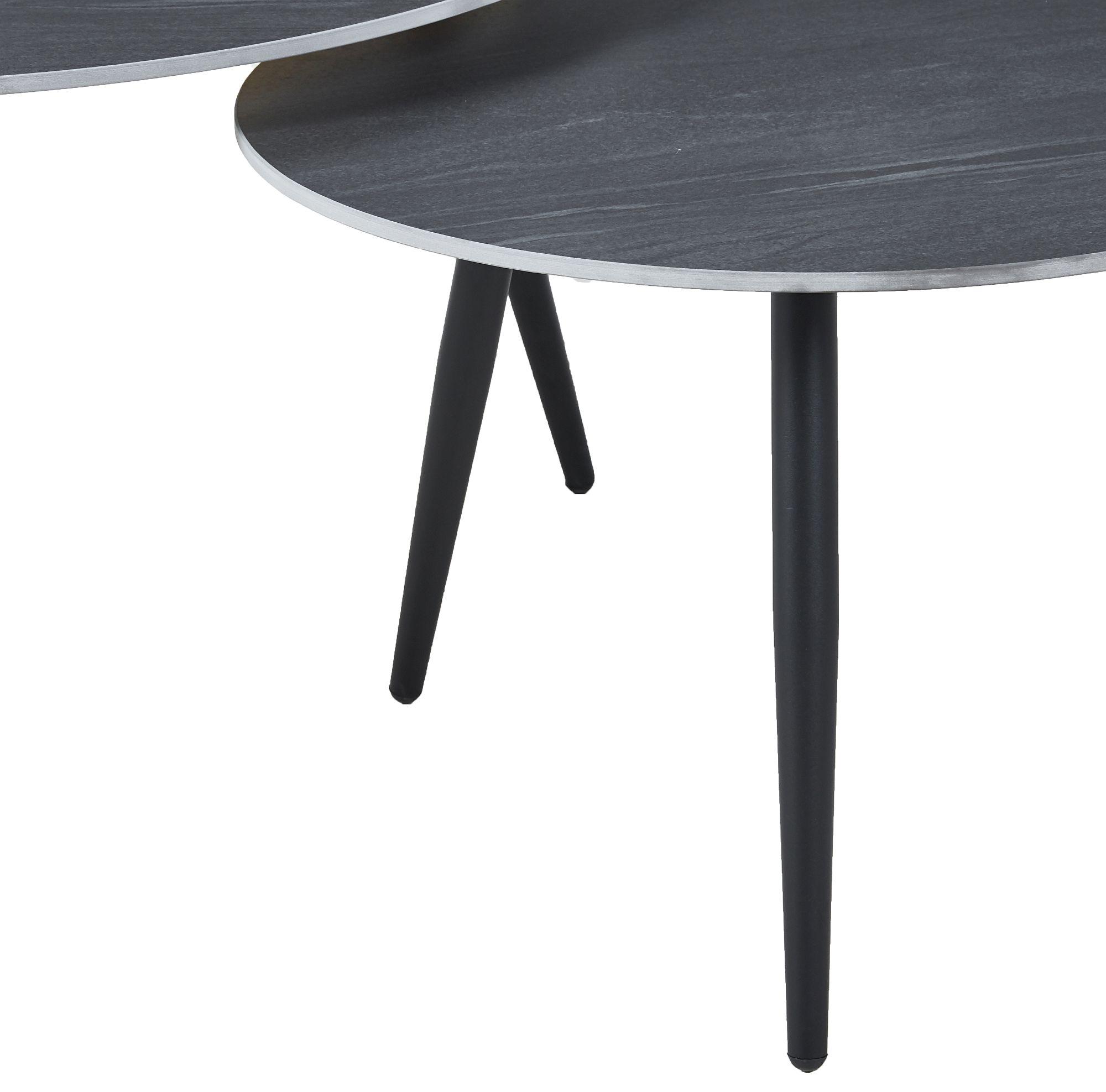 Product photograph of Glade Black Round Ceramic Coffee Table Set Of 2 from Choice Furniture Superstore.