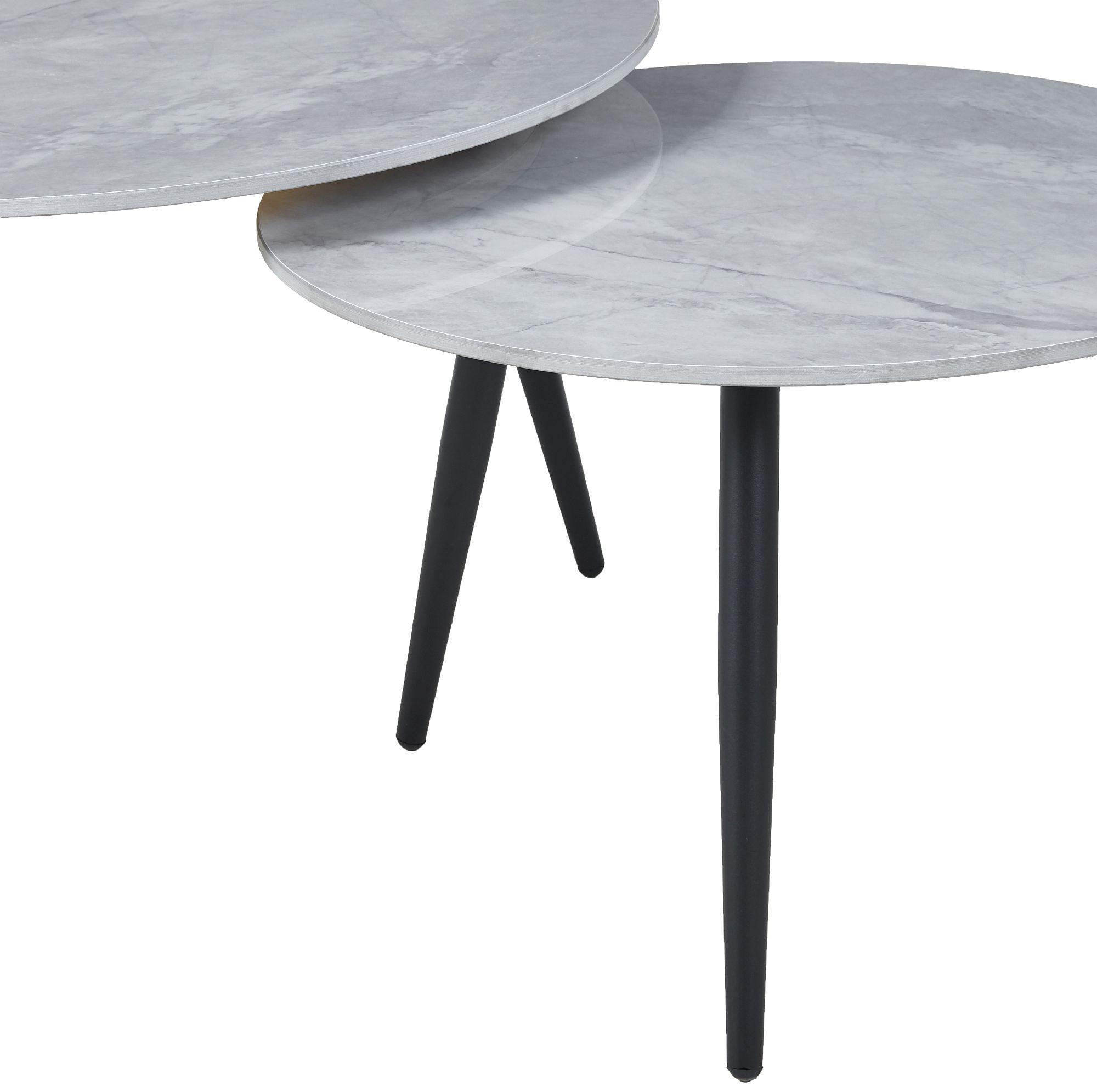 Product photograph of Glade Grey Round Ceramic Coffee Table Set Of 2 from Choice Furniture Superstore.