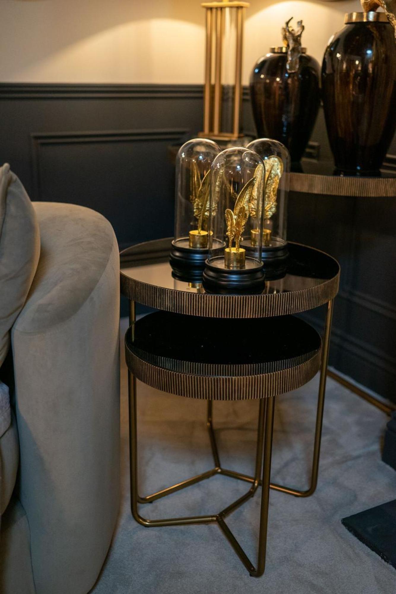 Product photograph of Mindy Brownes Franklin Black And Gold Metal Side Table Set Of 2 from Choice Furniture Superstore.