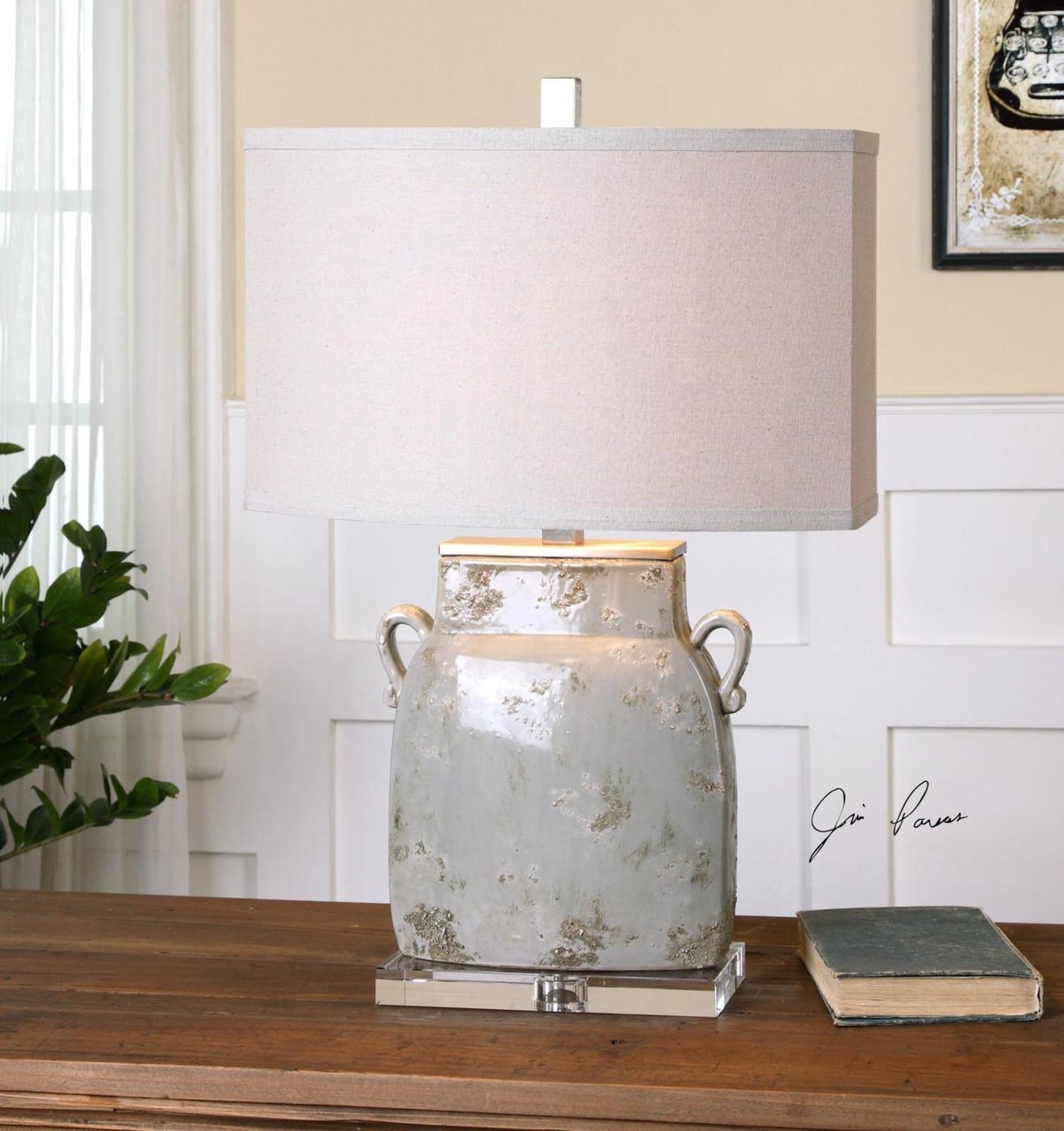 Product photograph of Mindy Brownes Melizzano Grey And White Ceramic Table Lamp from Choice Furniture Superstore.