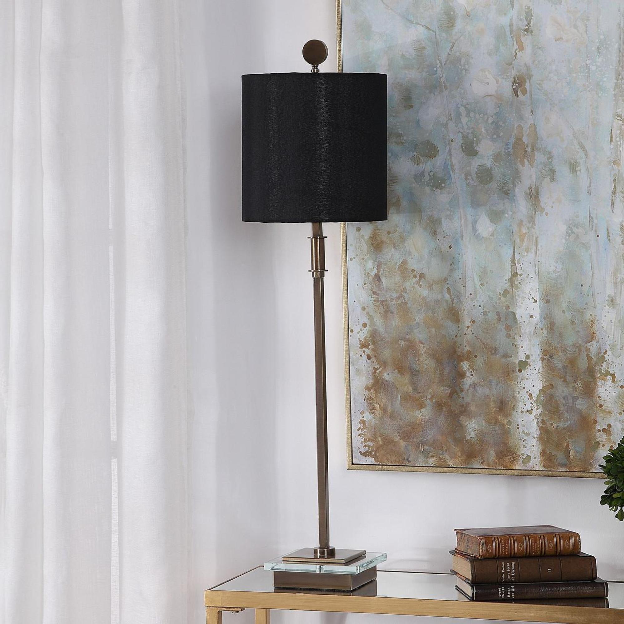 Product photograph of Mindy Brownes Volante Brown Metal Table Lamp from Choice Furniture Superstore.