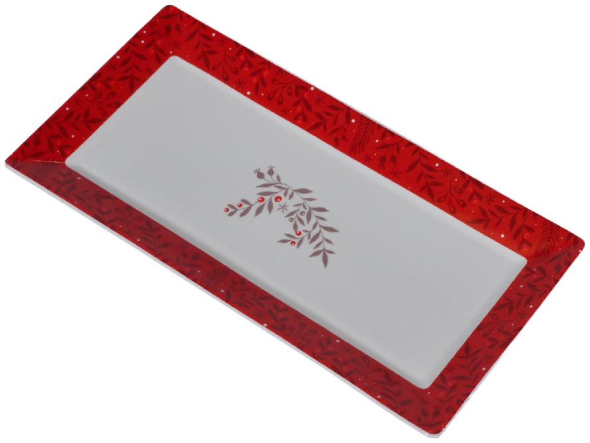 Product photograph of Mindy Brownes A Christmas Wish White Black And Red Bone 2 China Platter Set Of 4 from Choice Furniture Superstore.