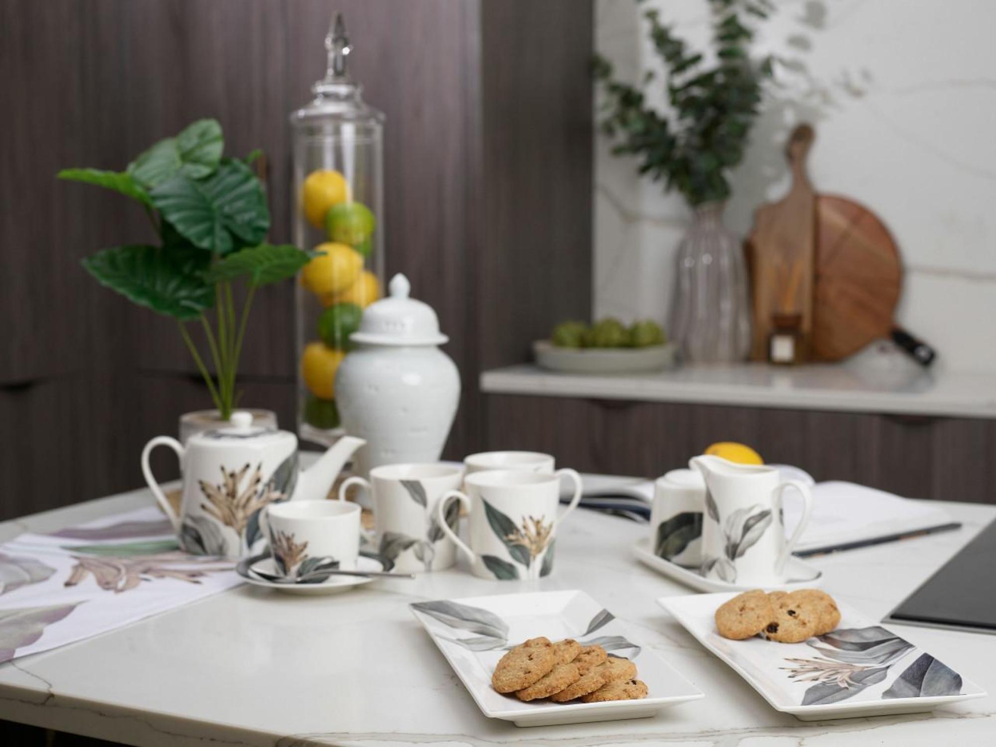 Product photograph of Mindy Brownes Birds Of Paradice White Grey And Green Bone 2 China Platter Set Of 4 from Choice Furniture Superstore.