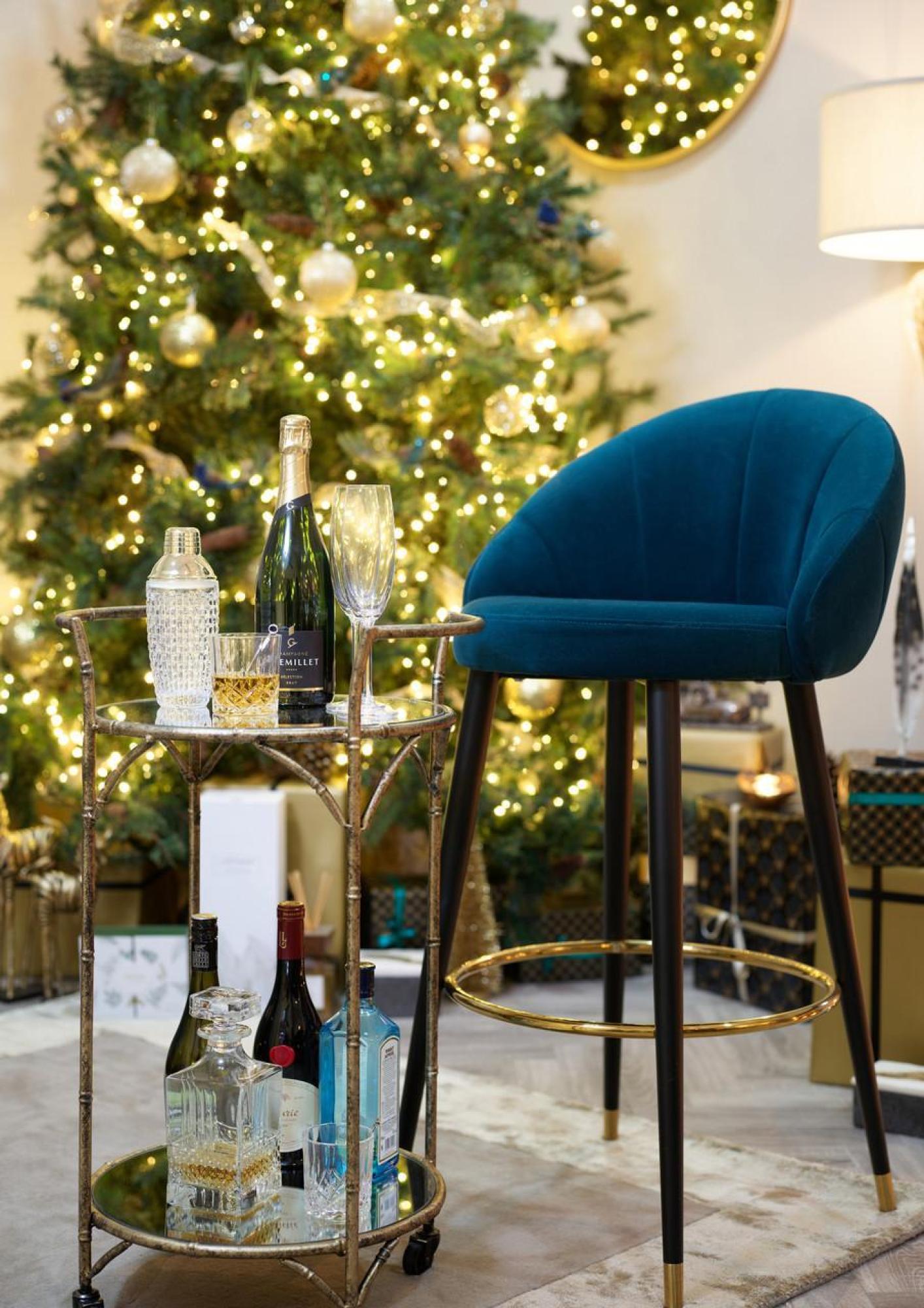 Product photograph of Mindy Brownes Danrich Grey And Gold Drinks Trolley from Choice Furniture Superstore.