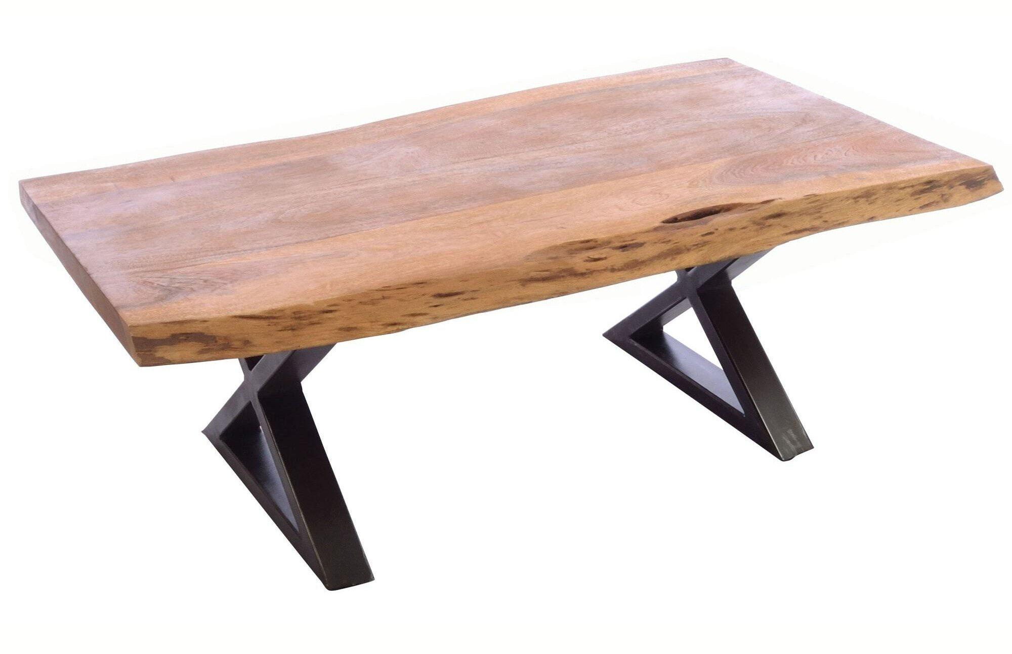 Product photograph of Olmsted Mango Wood Cross Legged 180cm Live Edge Dining Table - 6 Seater from Choice Furniture Superstore.