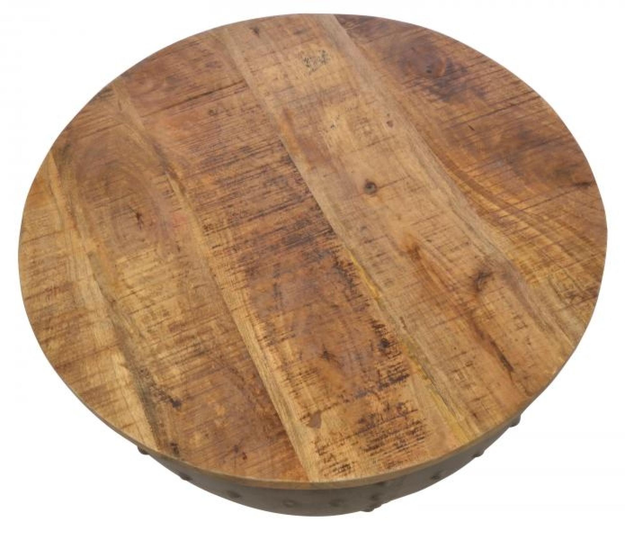 Product photograph of Old Empire Mango Wood Round Storage Coffee Table from Choice Furniture Superstore.