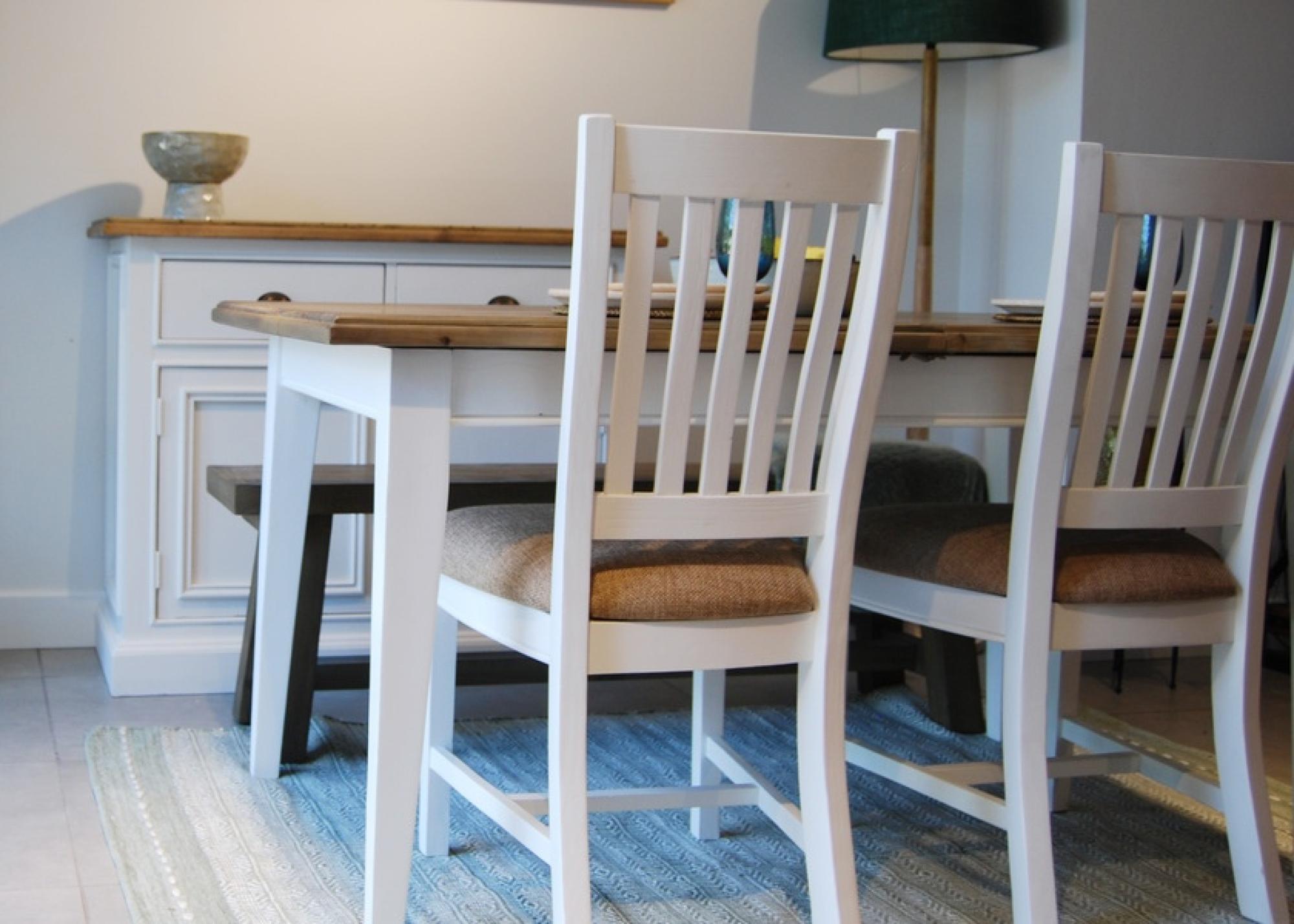 Product photograph of Lulworth White Reclaimed Pine 150cm-200cm Extending Dining Table from Choice Furniture Superstore.