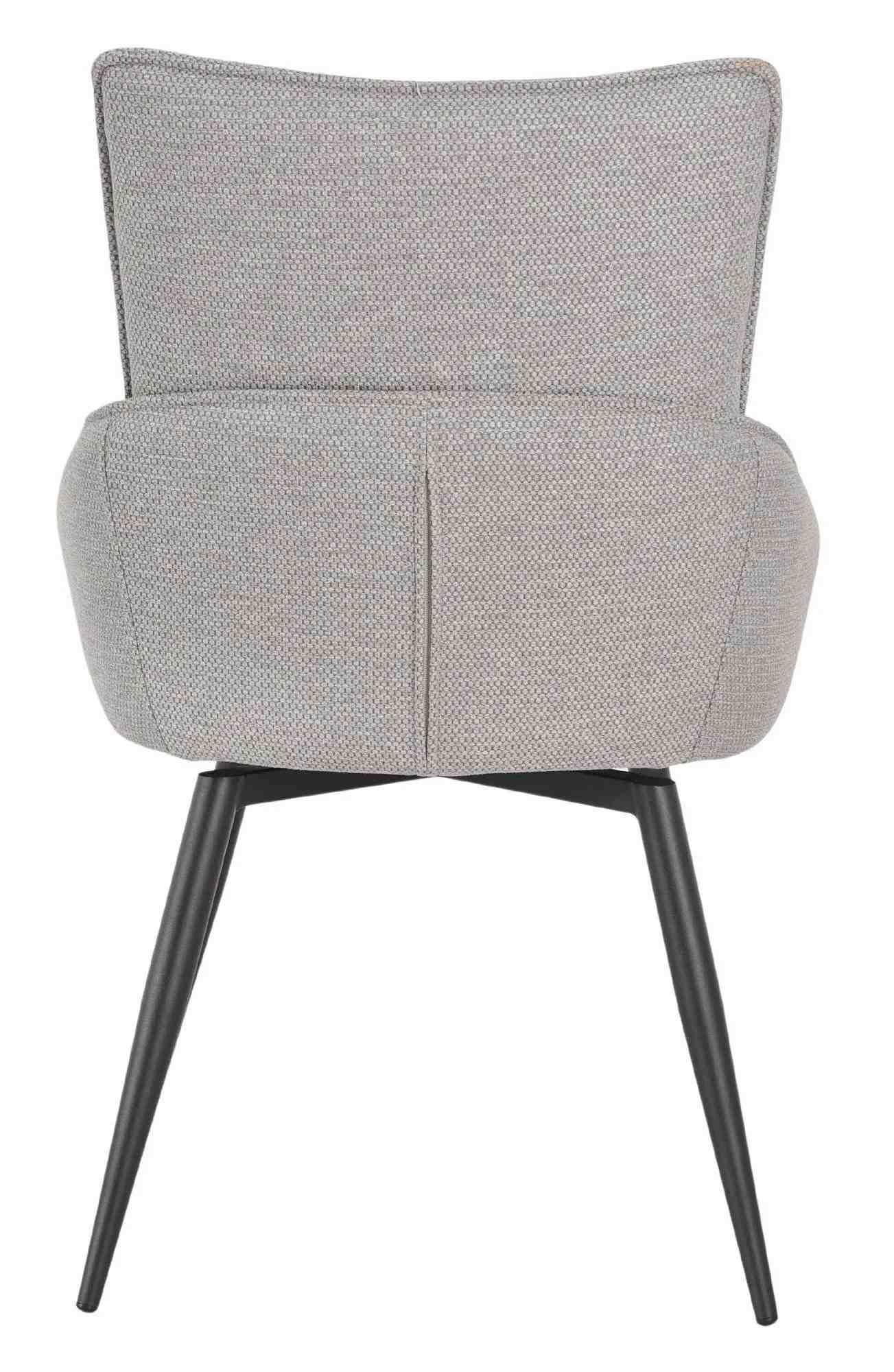 Product photograph of Ace Grey Fabric Swivel Dining Chair With Black Legs from Choice Furniture Superstore.