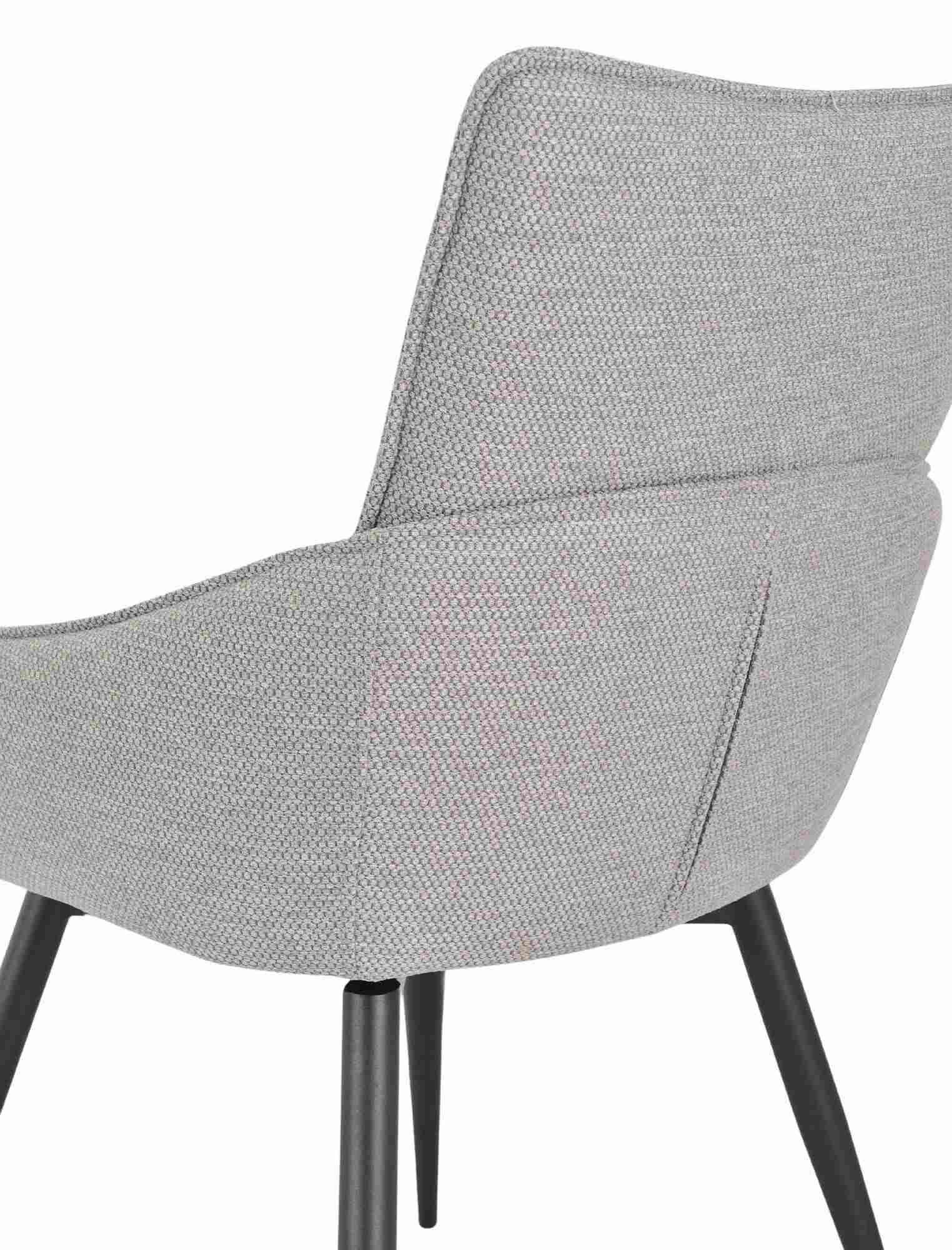 Product photograph of Ace Grey Fabric Swivel Dining Chair With Black Legs from Choice Furniture Superstore.