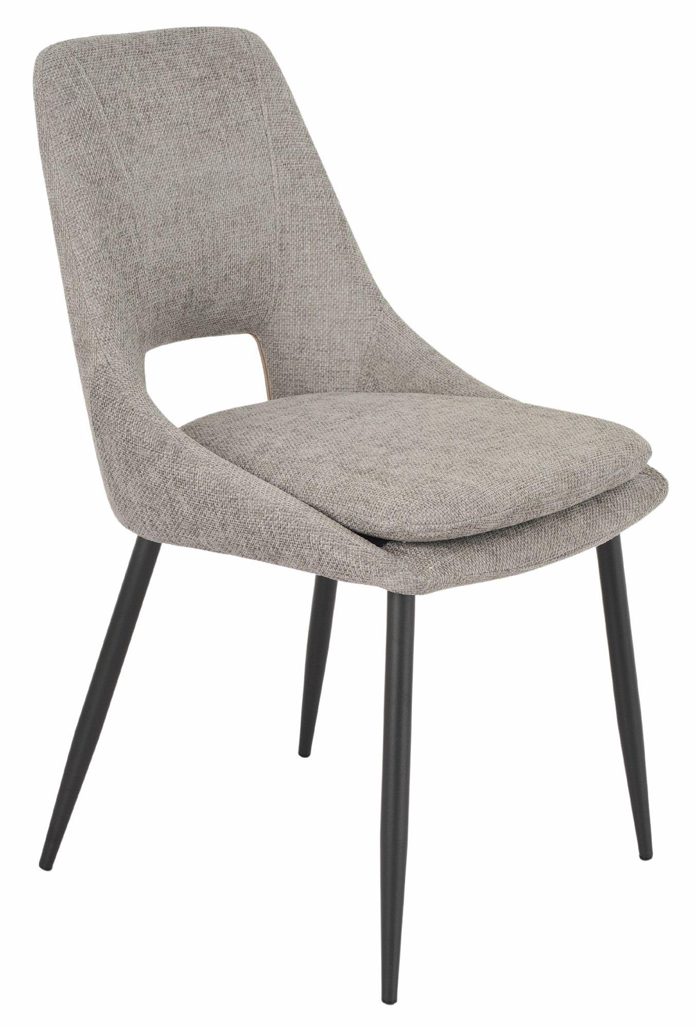 Product photograph of Peyton Grey Fabric Dining Chair With Black Legs from Choice Furniture Superstore.