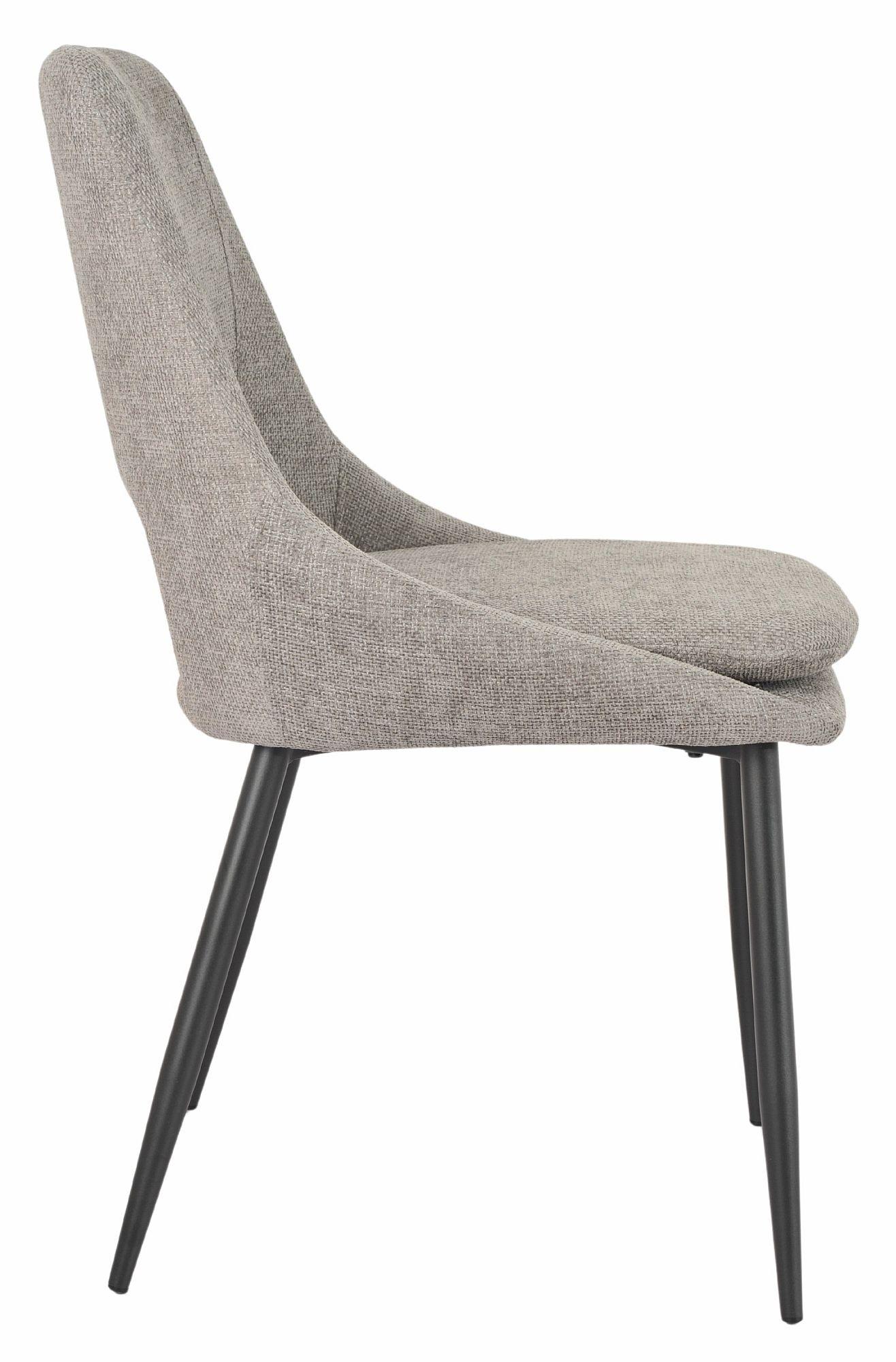 Product photograph of Peyton Grey Fabric Dining Chair With Black Legs from Choice Furniture Superstore.