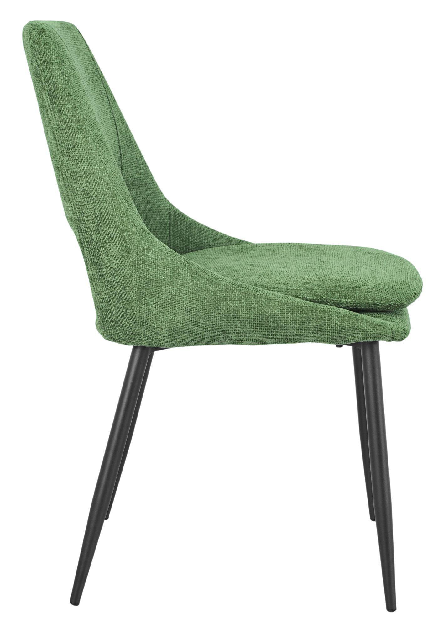 Product photograph of 2 X Peyton Green Fabric Dining Chair With Black Legs from Choice Furniture Superstore.