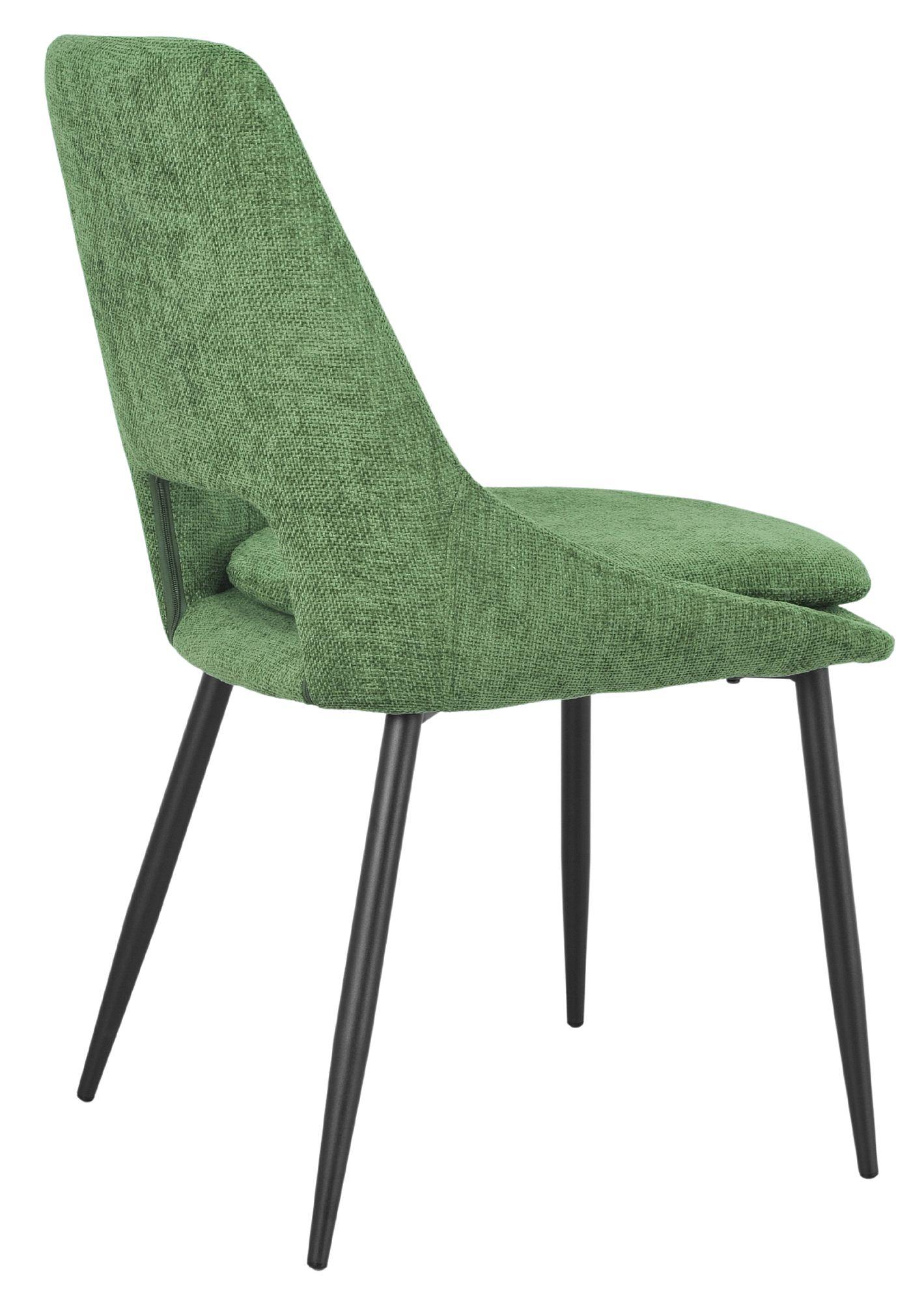 Product photograph of 2 X Peyton Green Fabric Dining Chair With Black Legs from Choice Furniture Superstore.