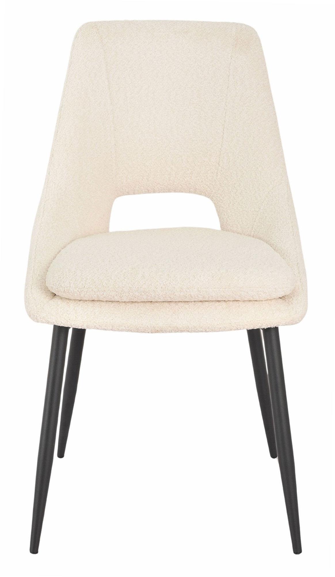 Product photograph of Peyton Cream Fabric Dining Chair With Black Legs from Choice Furniture Superstore.