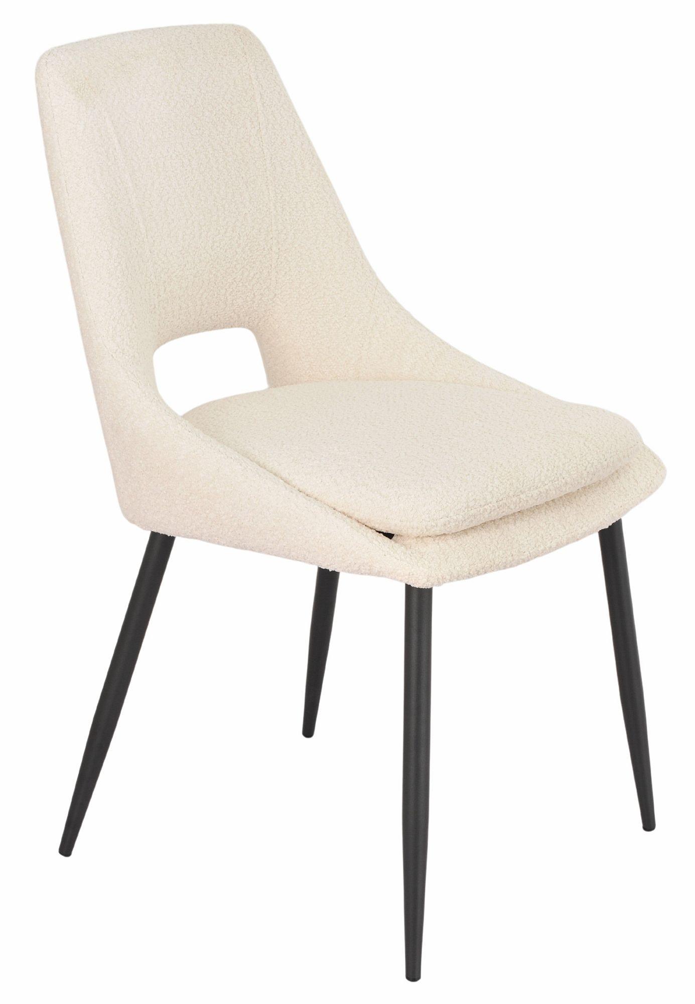 Product photograph of Peyton Cream Fabric Dining Chair With Black Legs from Choice Furniture Superstore.