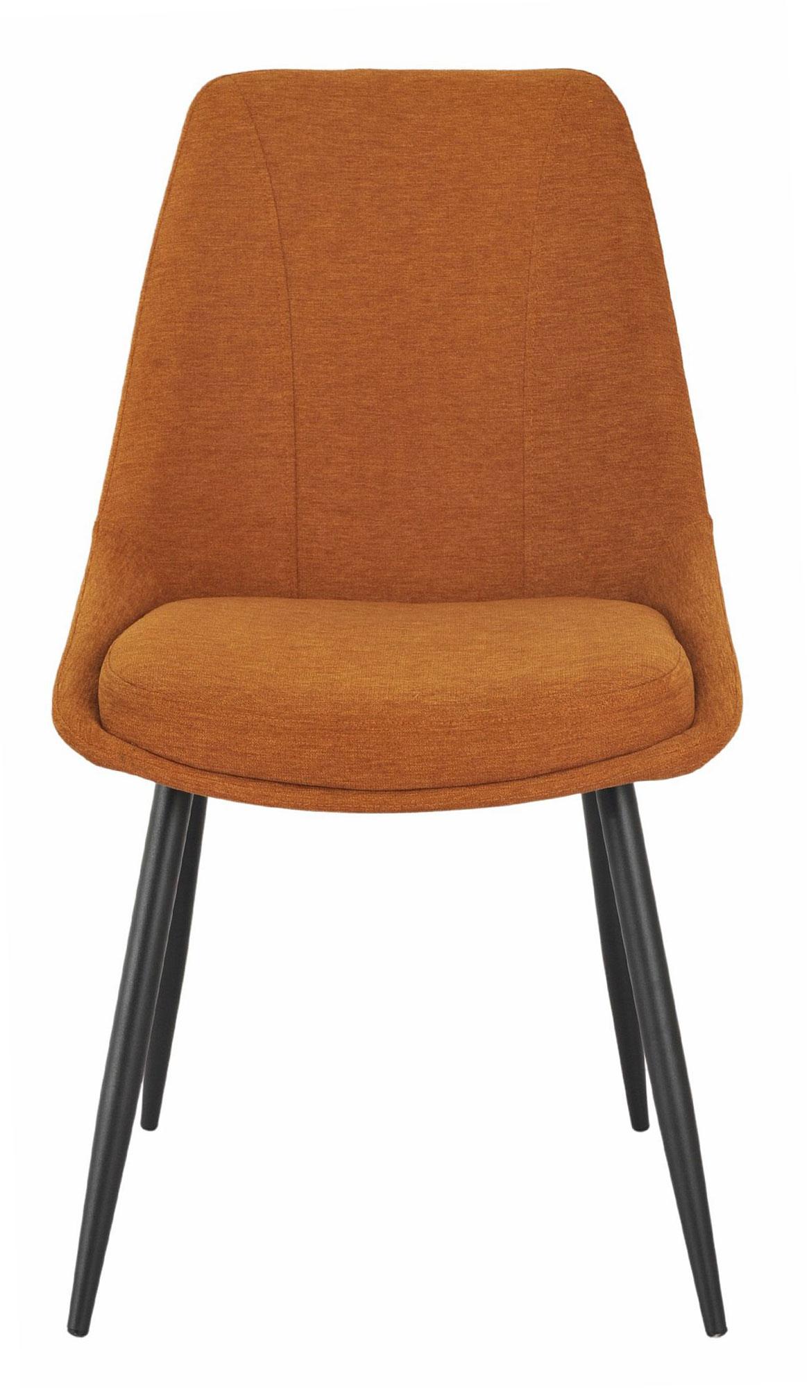 Product photograph of Darwin Orange Fabric Dining Chair With Black Legs from Choice Furniture Superstore.