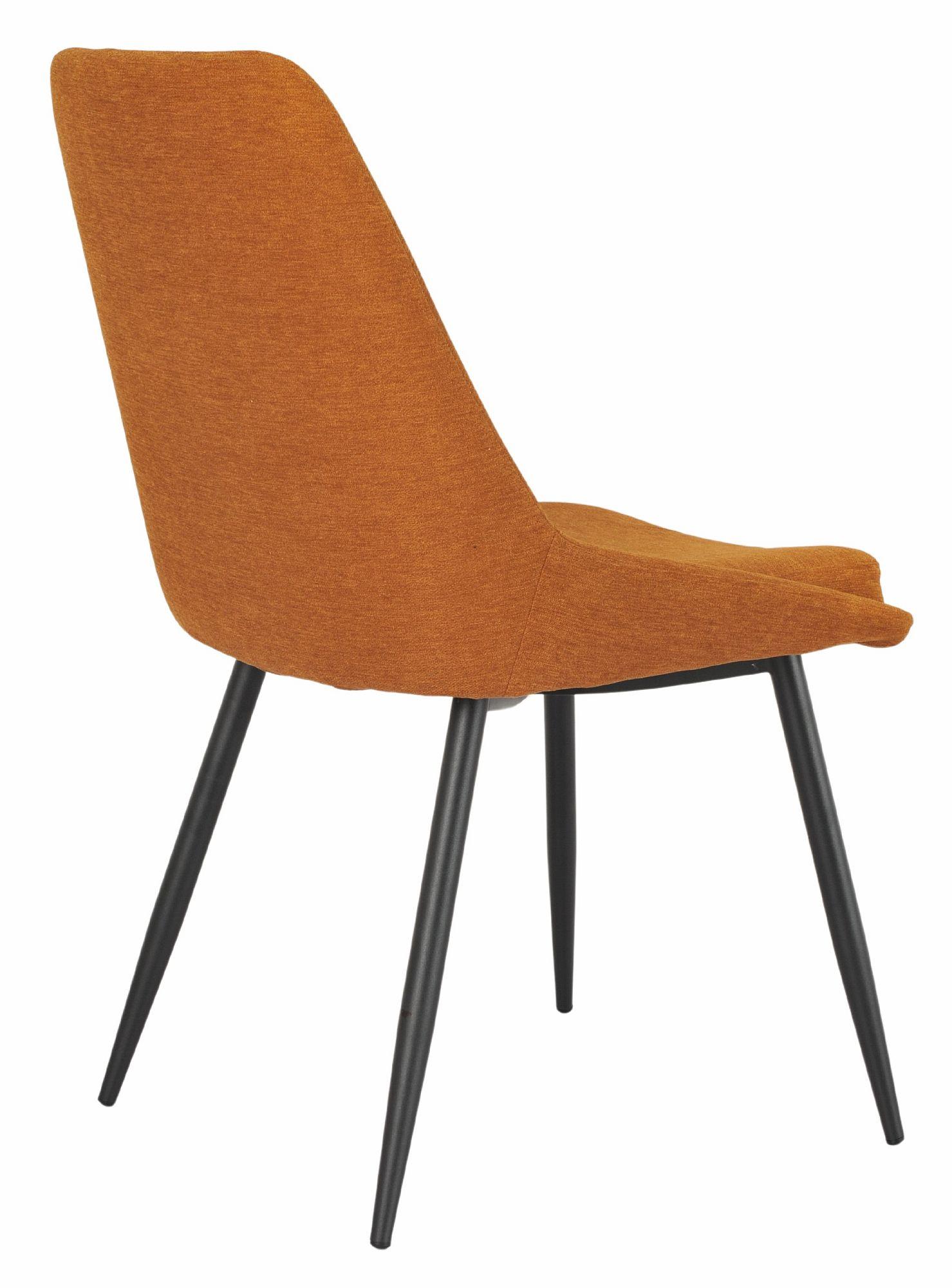 Product photograph of Darwin Orange Fabric Dining Chair With Black Legs from Choice Furniture Superstore.