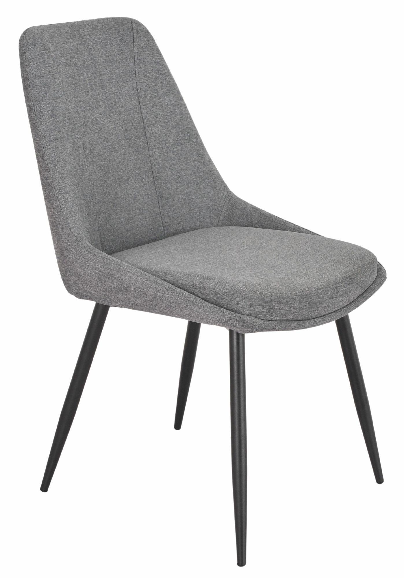 Product photograph of Darwin Grey Fabric Dining Chair With Black Legs from Choice Furniture Superstore.