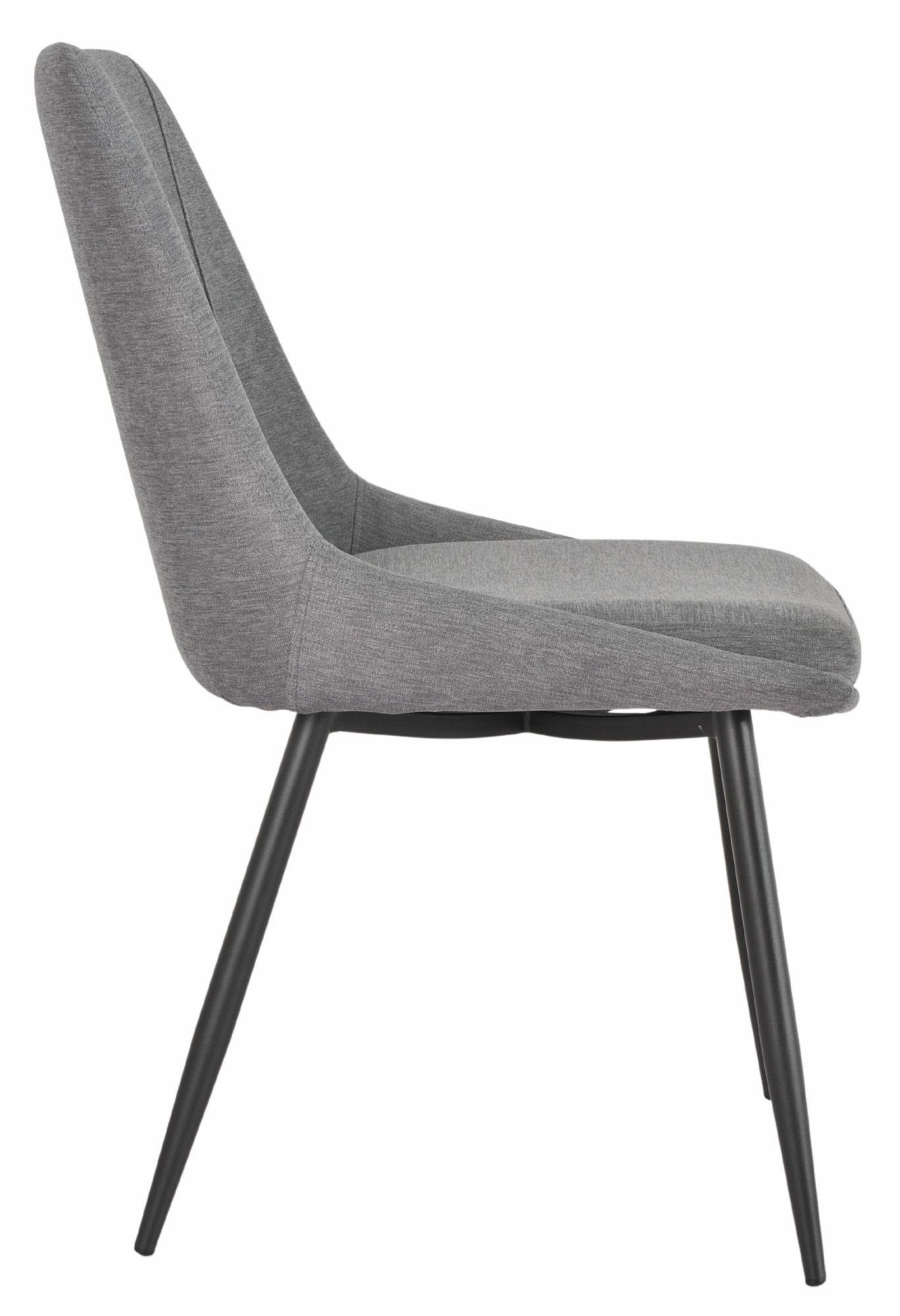 Product photograph of Darwin Grey Fabric Dining Chair With Black Legs from Choice Furniture Superstore.