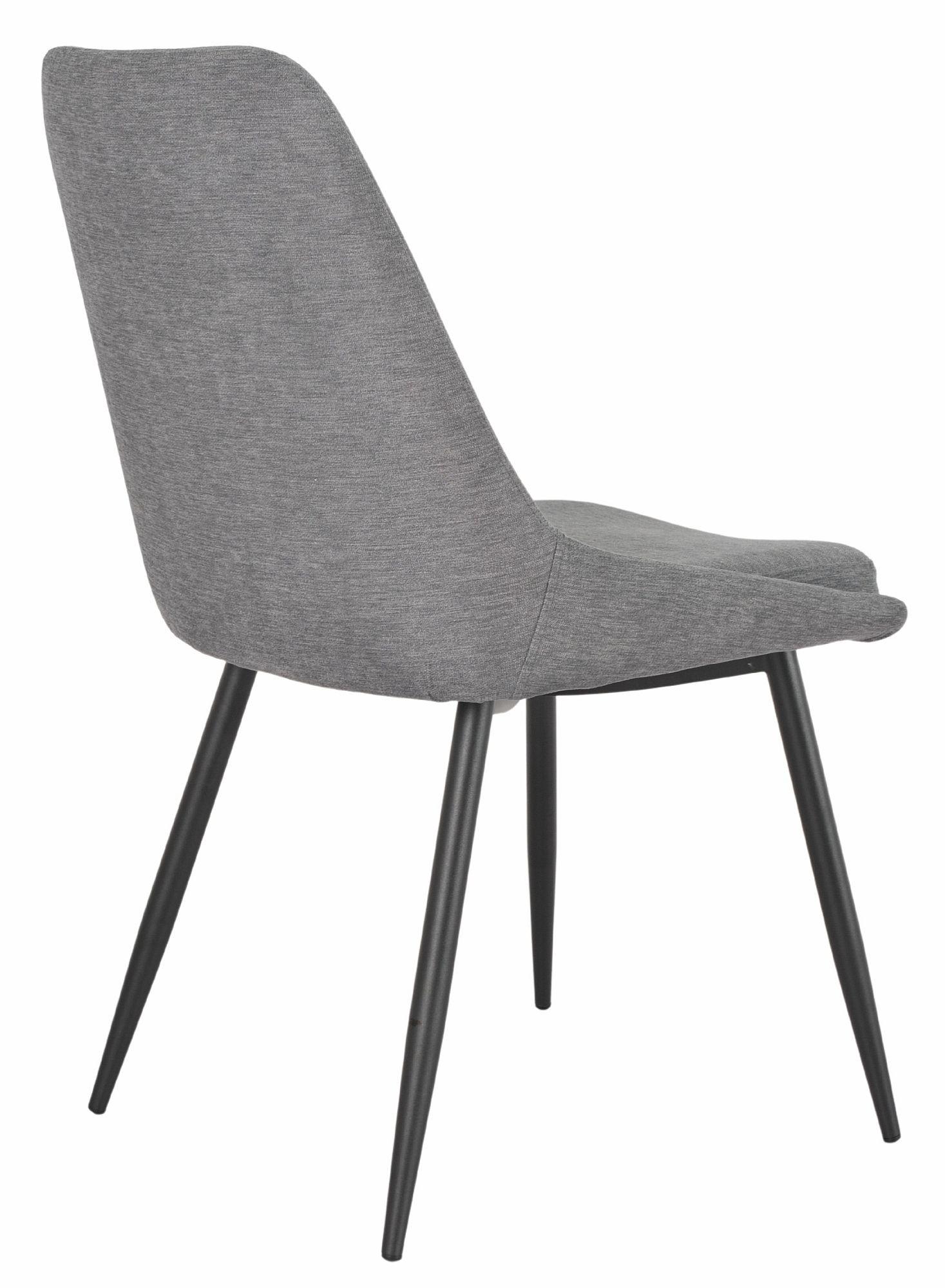 Product photograph of Darwin Grey Fabric Dining Chair With Black Legs from Choice Furniture Superstore.