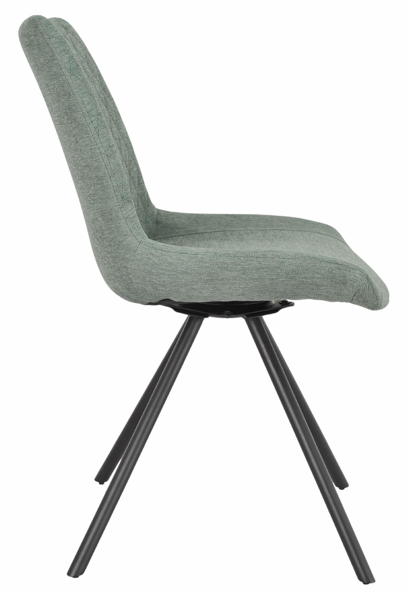 Product photograph of Boden Green Fabric Swivel Dining Chair With Black Legs from Choice Furniture Superstore.