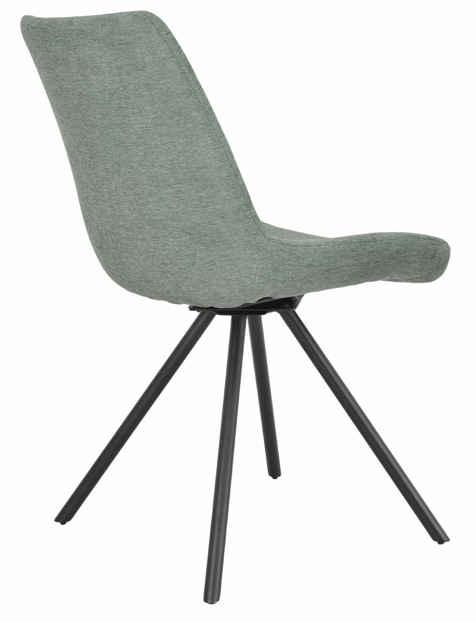 Product photograph of Boden Green Fabric Swivel Dining Chair With Black Legs from Choice Furniture Superstore.