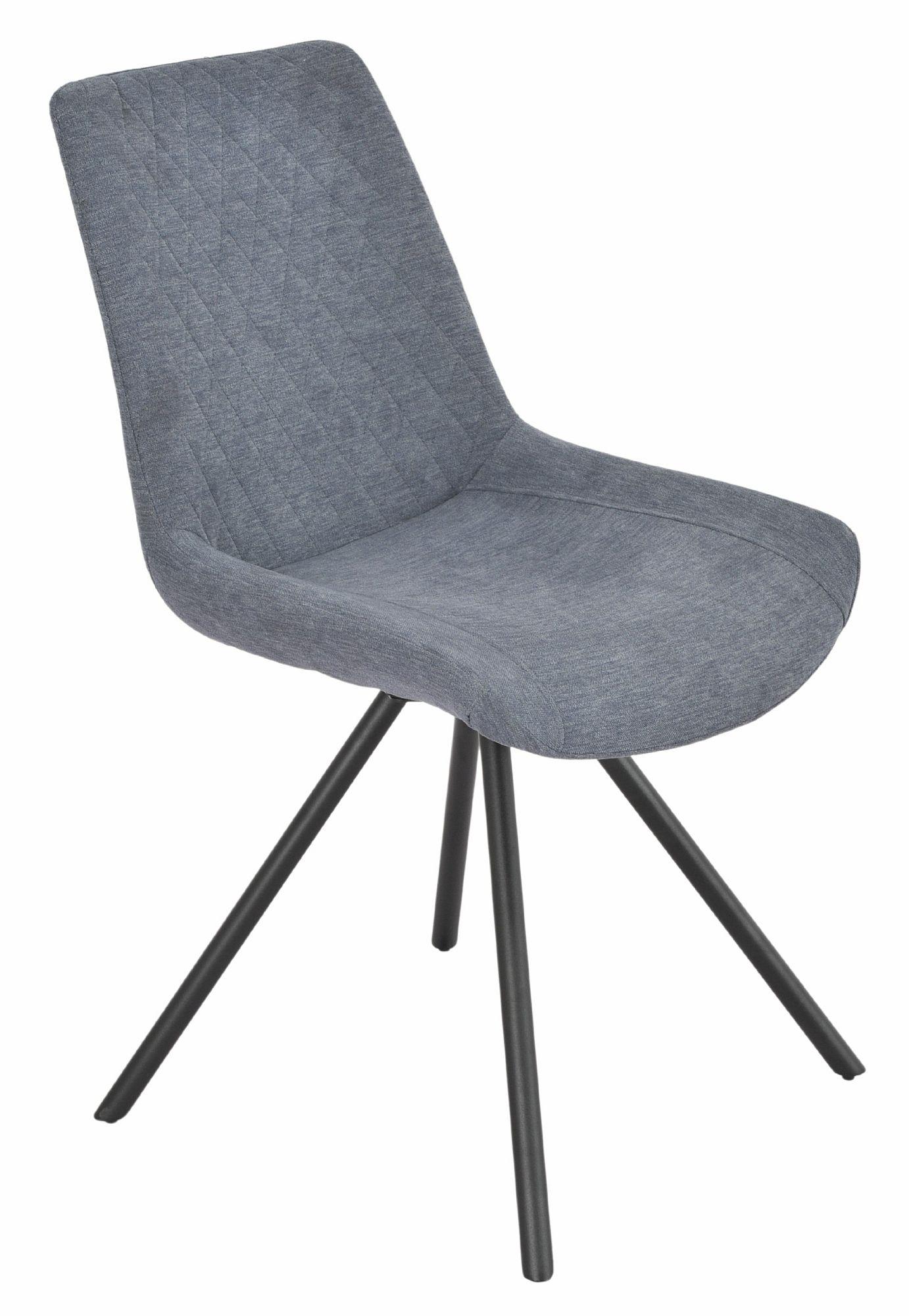 Product photograph of Boden Dark Grey Fabric Swivel Dining Chair With Black Legs from Choice Furniture Superstore.