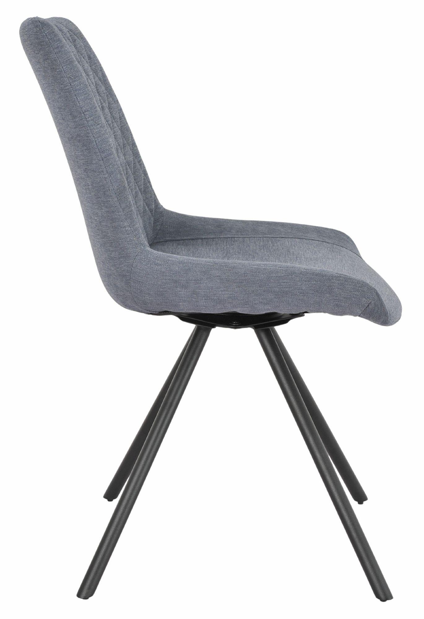 Product photograph of Boden Dark Grey Fabric Swivel Dining Chair With Black Legs from Choice Furniture Superstore.