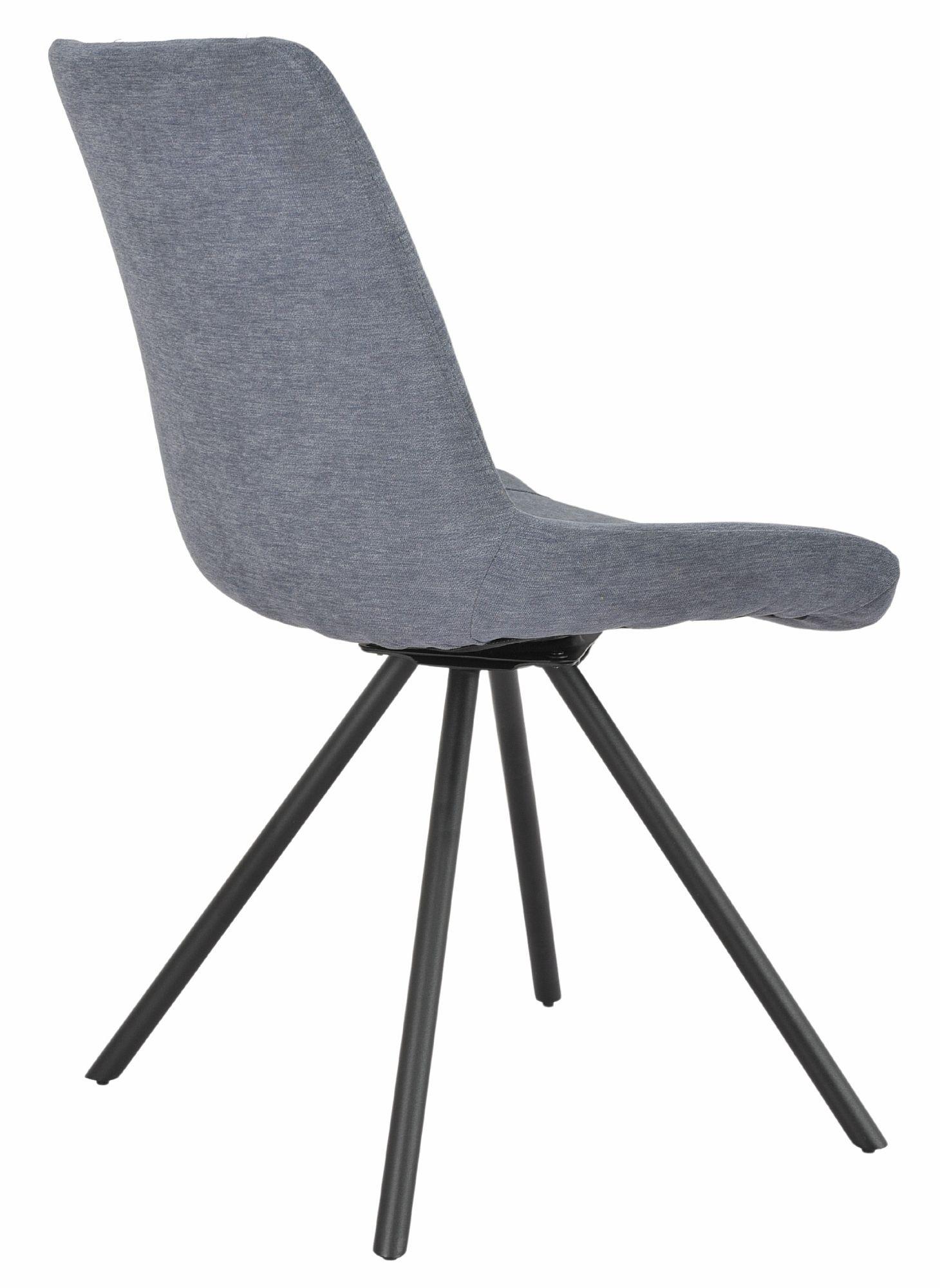 Product photograph of Boden Dark Grey Fabric Swivel Dining Chair With Black Legs from Choice Furniture Superstore.