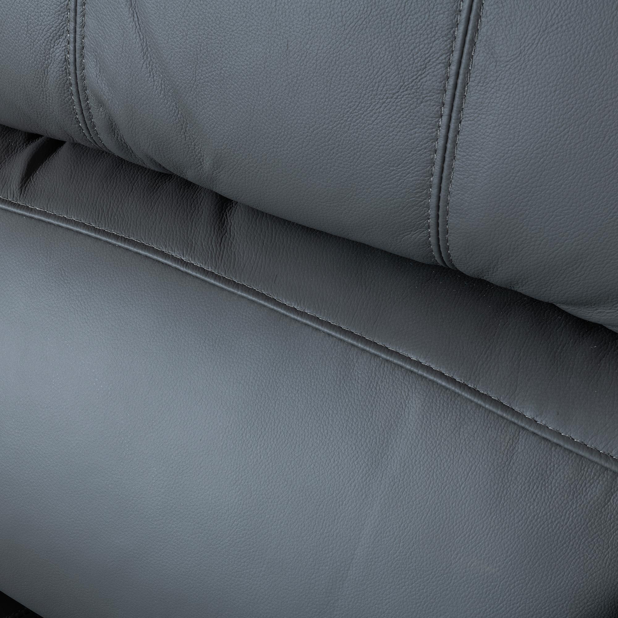 Product photograph of London Grey Leather Recliner Armchair from Choice Furniture Superstore.