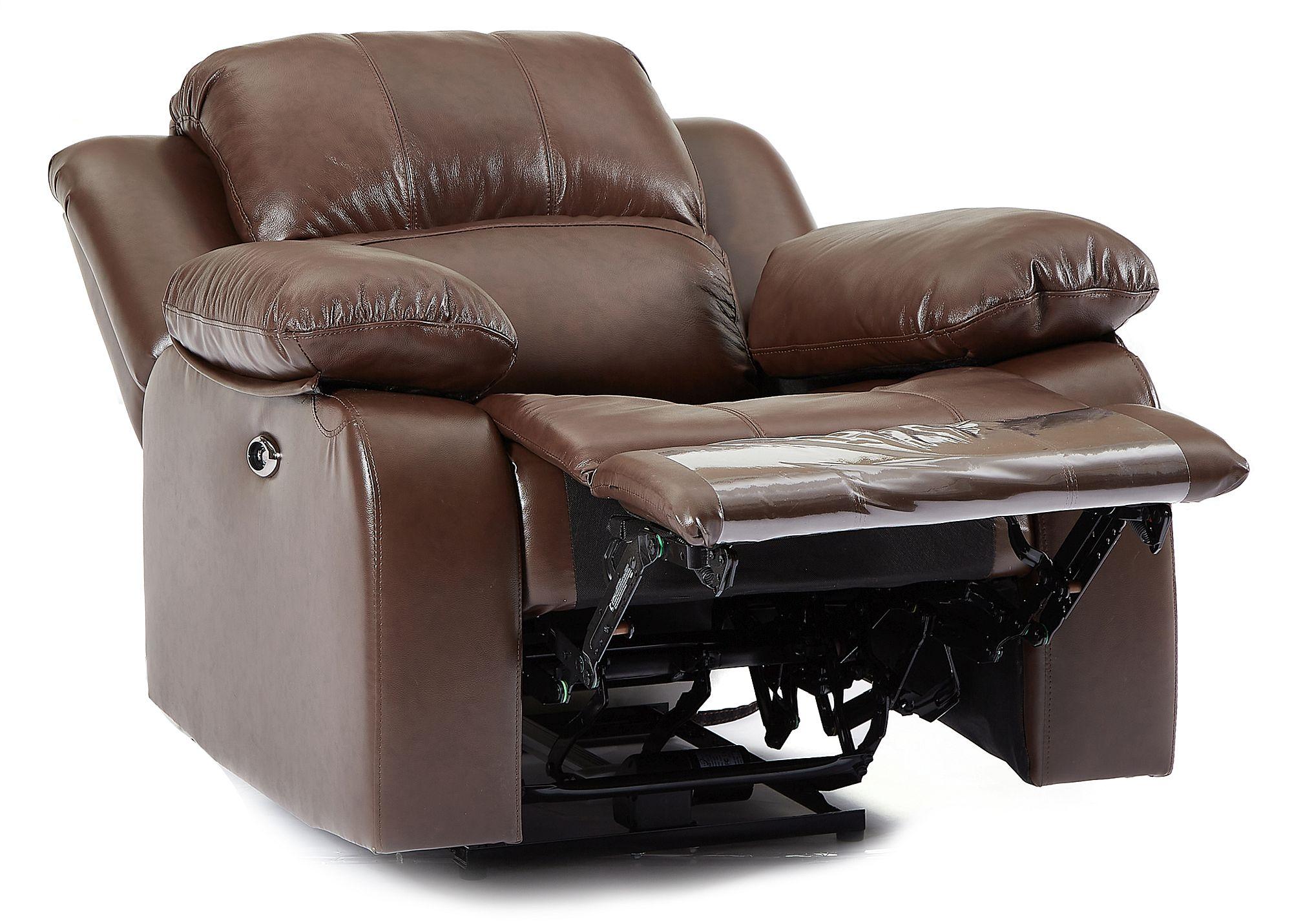 Product photograph of London Brown Leather Recliner Armchair from Choice Furniture Superstore.