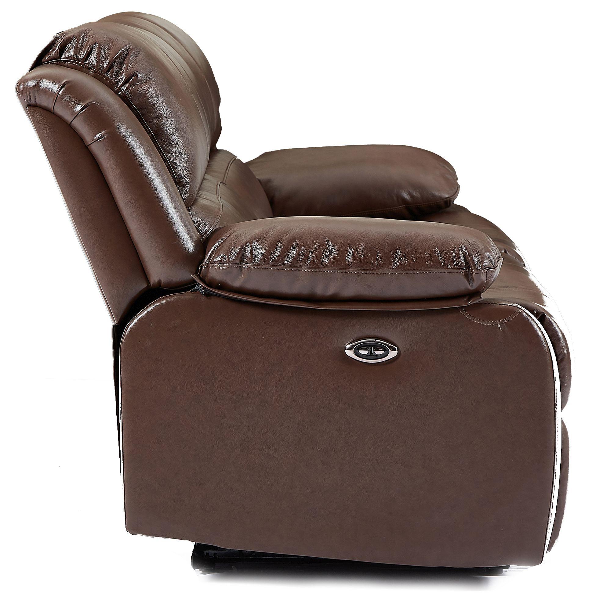 Product photograph of London Brown Leather Recliner Armchair from Choice Furniture Superstore.