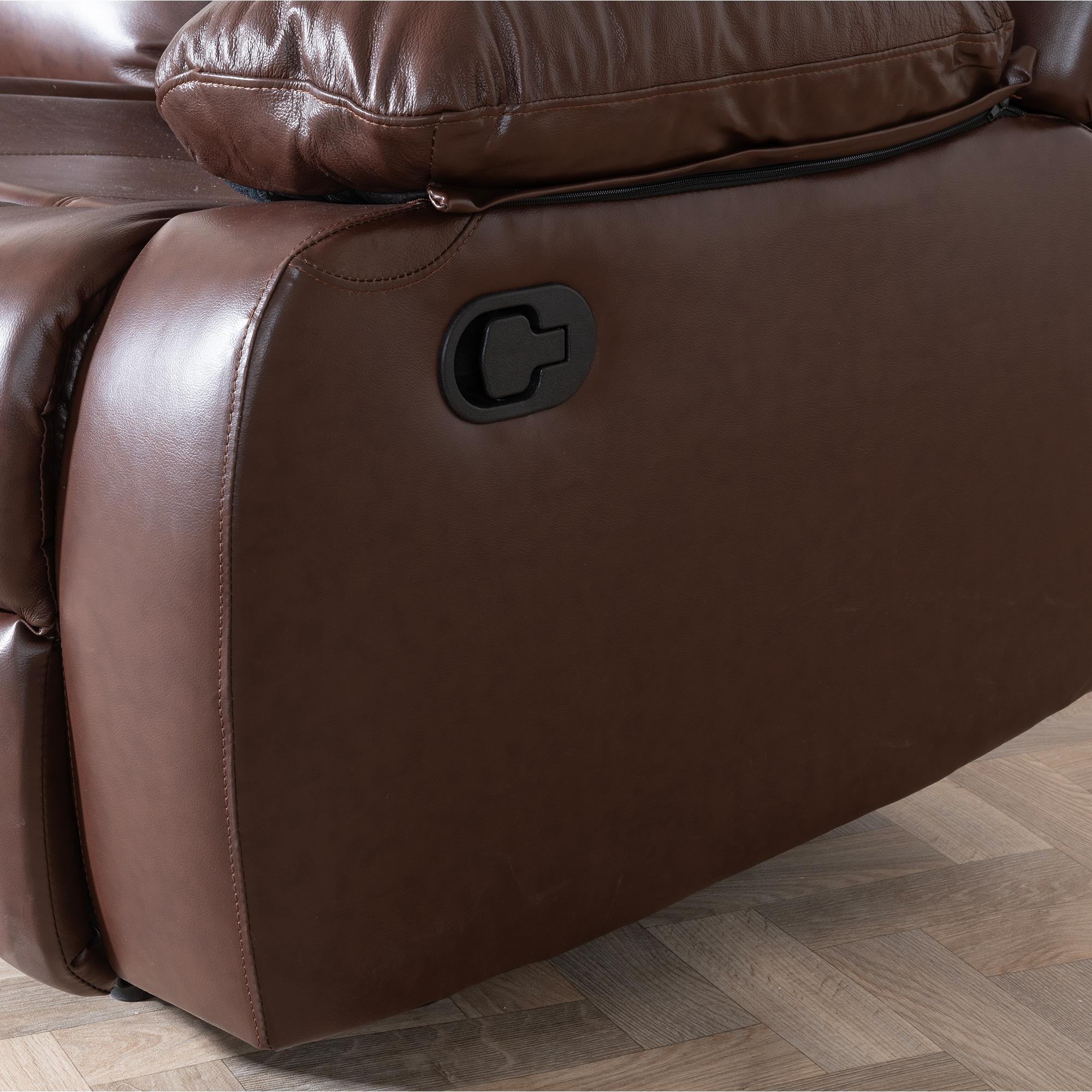 Product photograph of London Brown Leather 3 Seater Recliner Sofa from Choice Furniture Superstore.