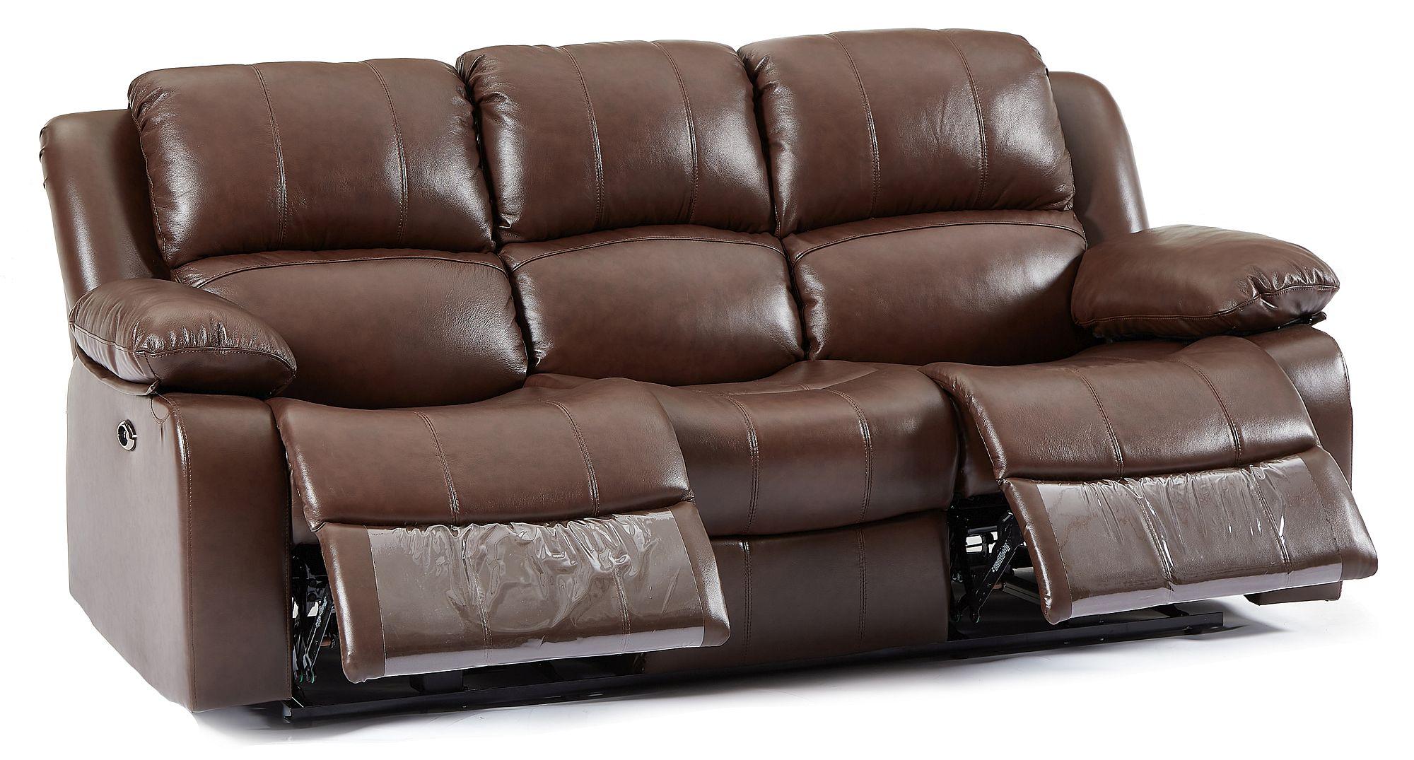 Product photograph of London Brown Leather 3 2 Seater Recliner Sofa Suite from Choice Furniture Superstore.