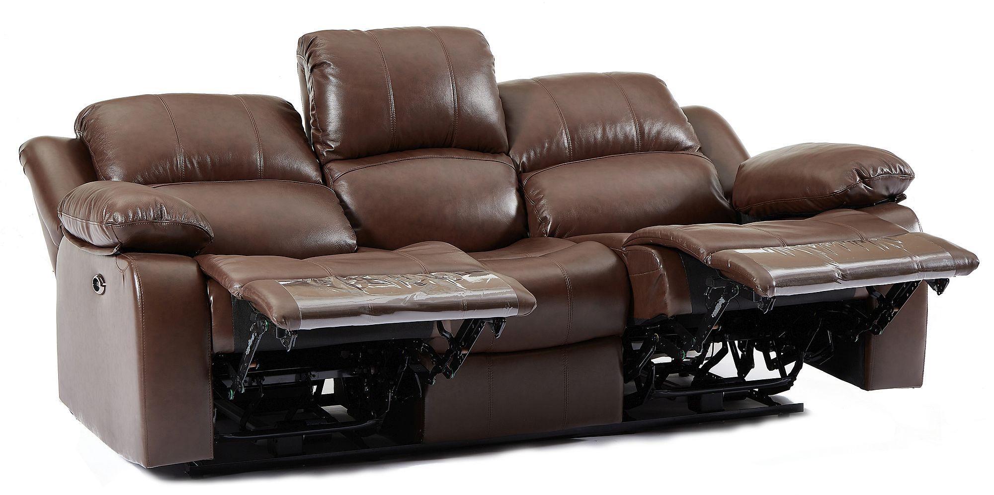 Product photograph of London Brown Leather 3 2 Seater Recliner Sofa Suite from Choice Furniture Superstore.